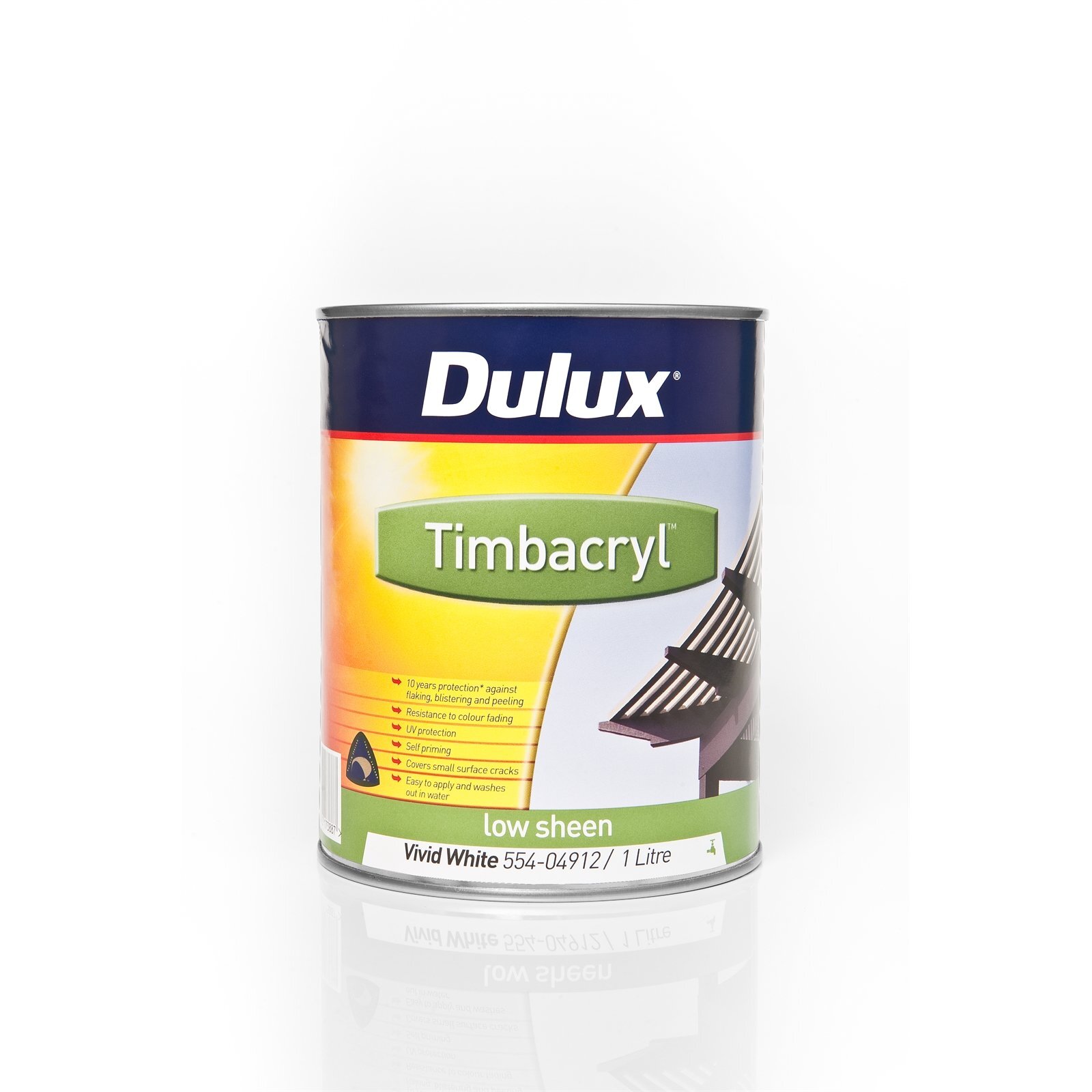 Dulux 1L Vivid White Timbacryl Low Sheen Exterior Paint Bunnings New