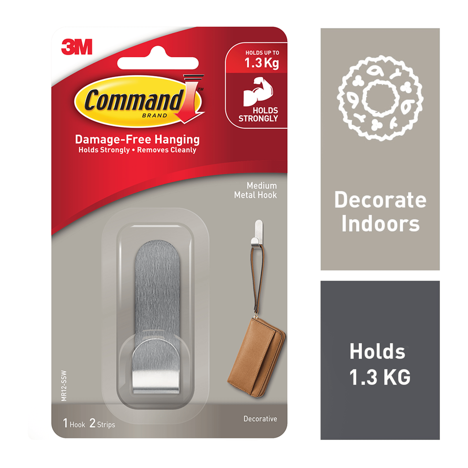 Command Medium Adhesive Metal Hook 1 Pack Bunnings Australia