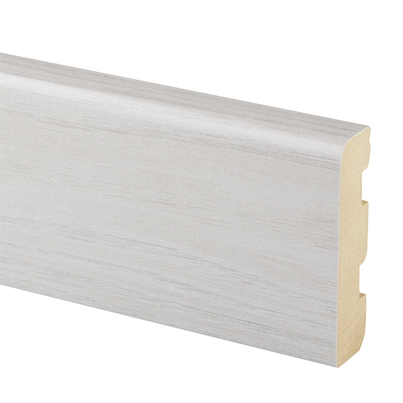 60mm 3.6m Moulding Grey Ash MDF Bullnose Click'n'Stick Bunnings Australia