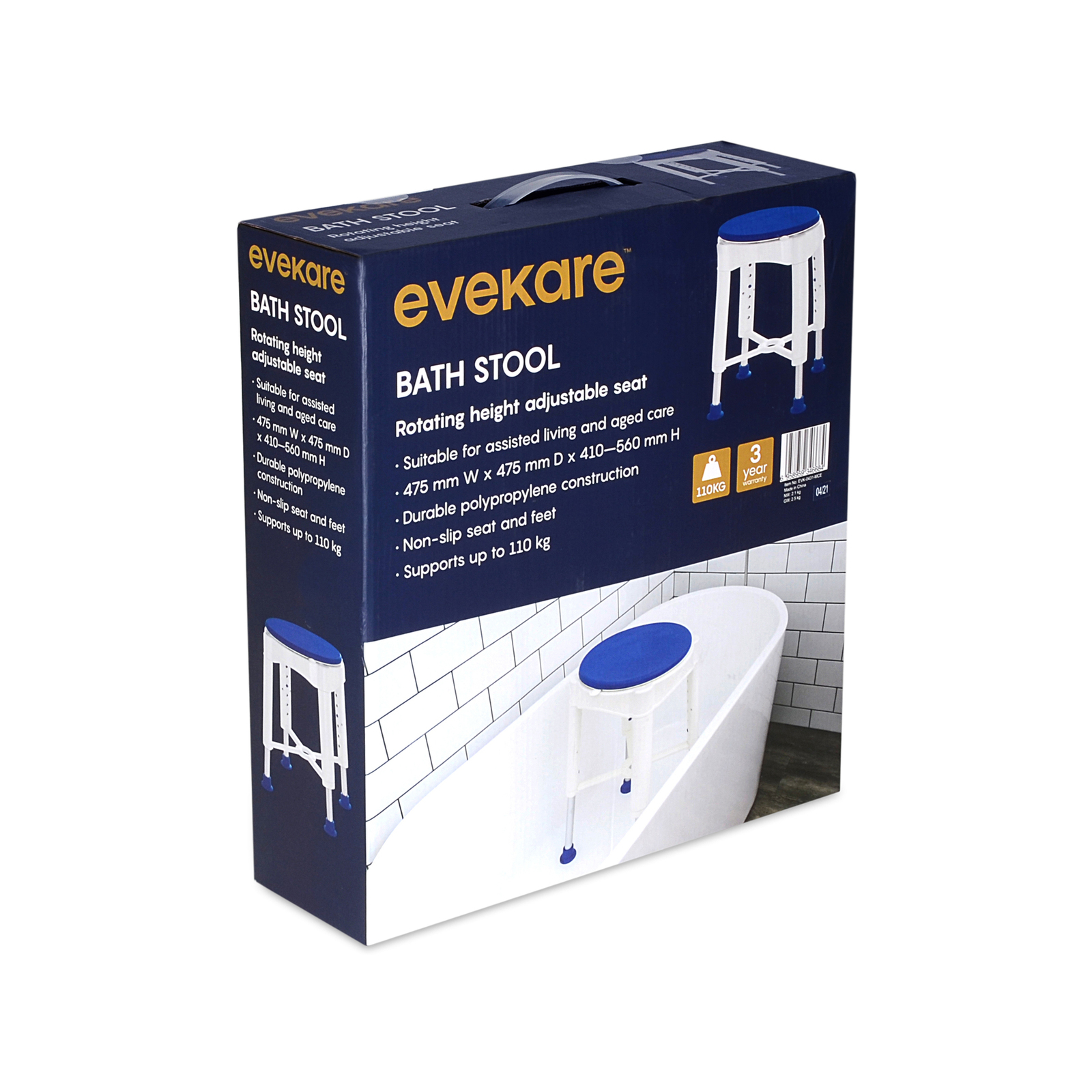 evekare Rotating Height Adjustable Seat Bath Stool Bunnings New Zealand