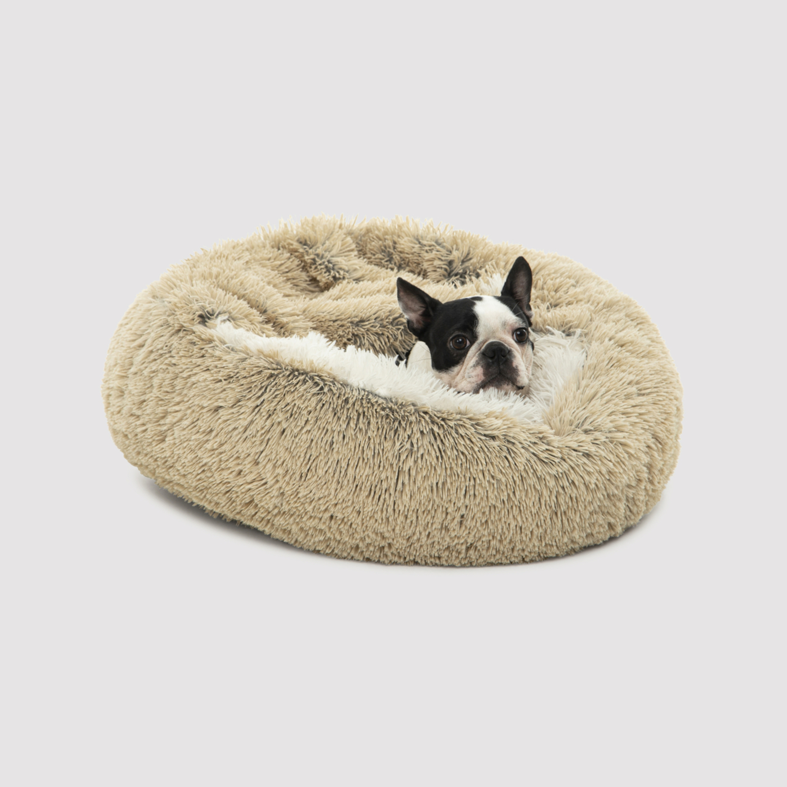 Charlie's Snookie Hooded Pet Bed in Faux Fur Cream Artic White (Small, Medium, Large) Bunnings