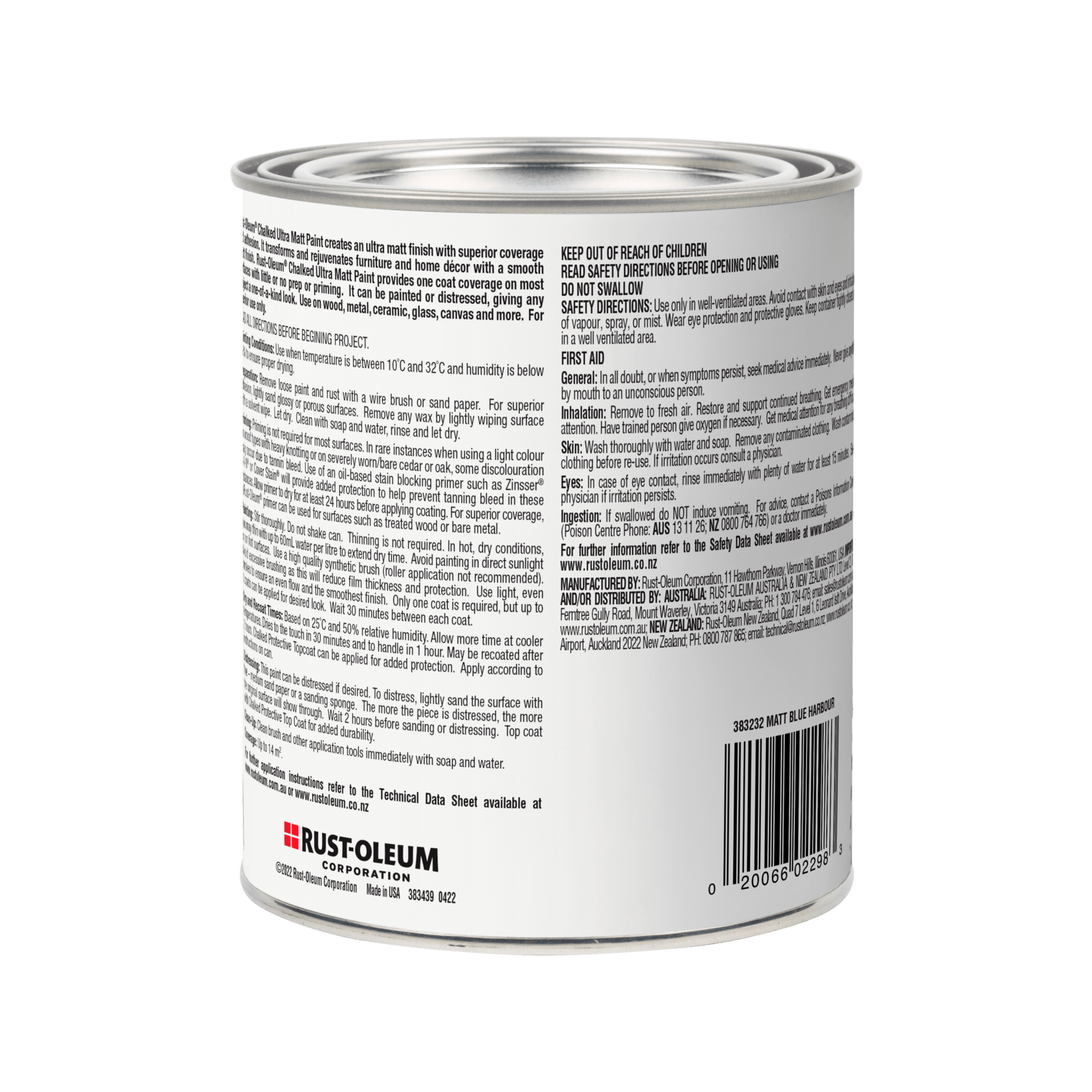 RustOleum 887ml Blue Harbour Ultra Matt Chalked Paint Bunnings Australia