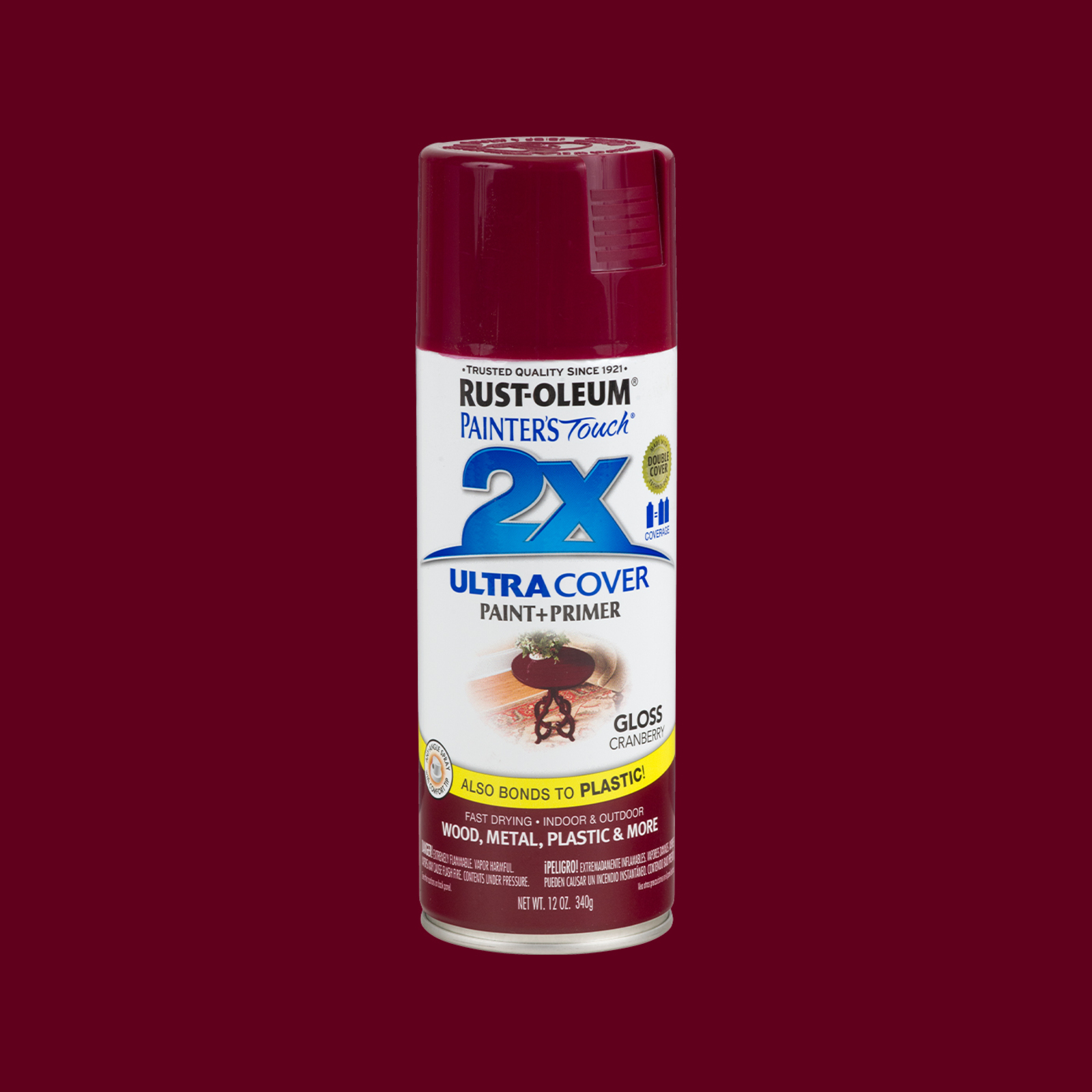 RustOleum 340g Cranberry Gloss 2X UltraCover Paint+Primer Bunnings