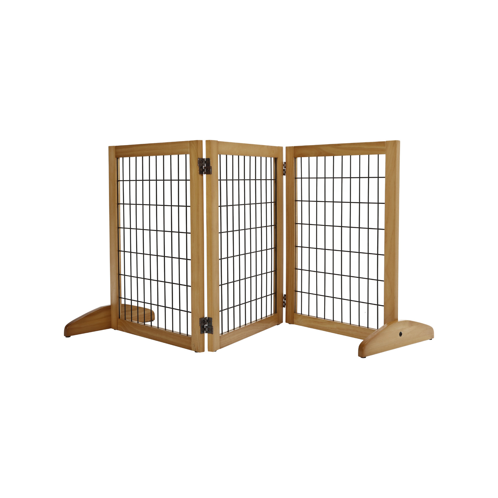 Charlie's Nature Freestanding Wood/Metal Pet Gate Natural Pinewood 3