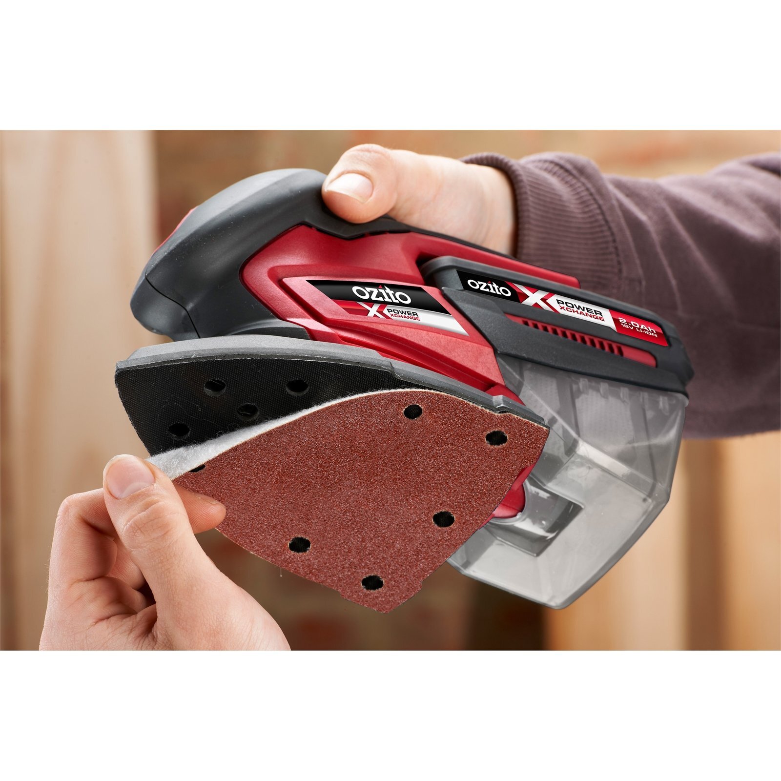 Ozito PXC 18V Detail Sander Skin Only Bunnings New Zealand