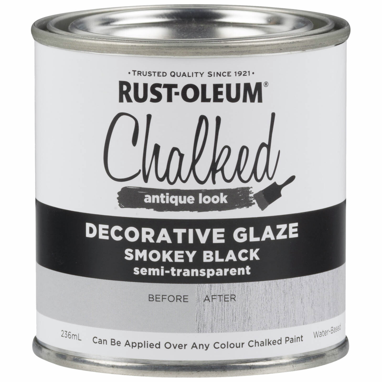 RustOleum 236ml Smokey Black Chalked Decorative Glaze Paint Bunnings
