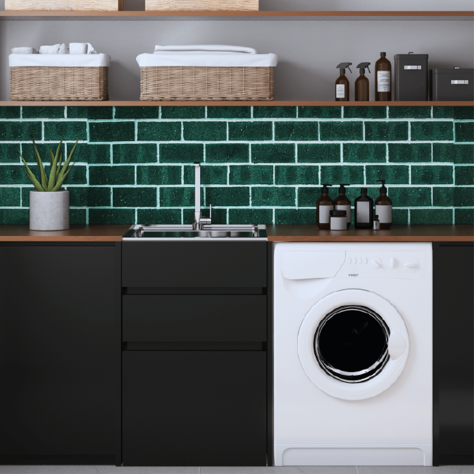 Everhard Excellence 35L Matte Black Drawer System Laundry Unit