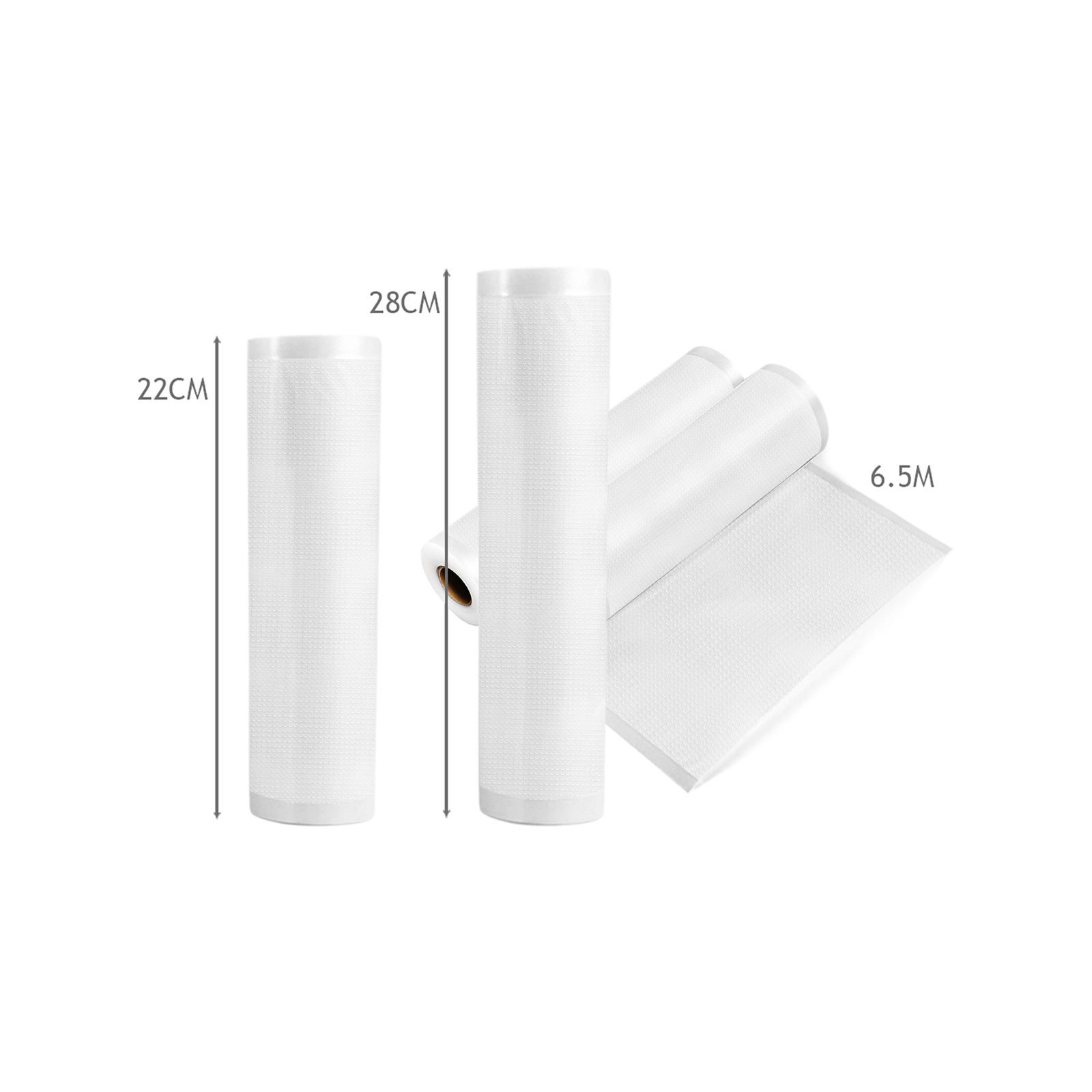 TOQUE 5 Rolls 22cm and 5 Rolls 28cm Commercial Grade Vacuum Food Sealer