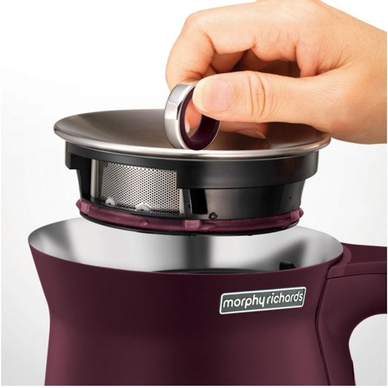 Morphy Richards 1.5L Maroon Aspect Kettle w/ Black Chrome Base