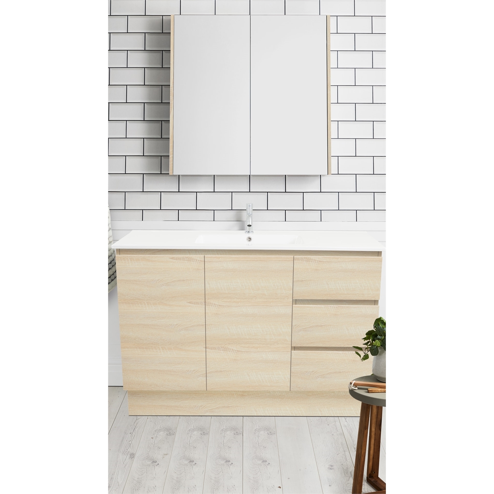 Cibo Design 1200mm Coast Veneer Tonic Full Height Vanity Bunnings