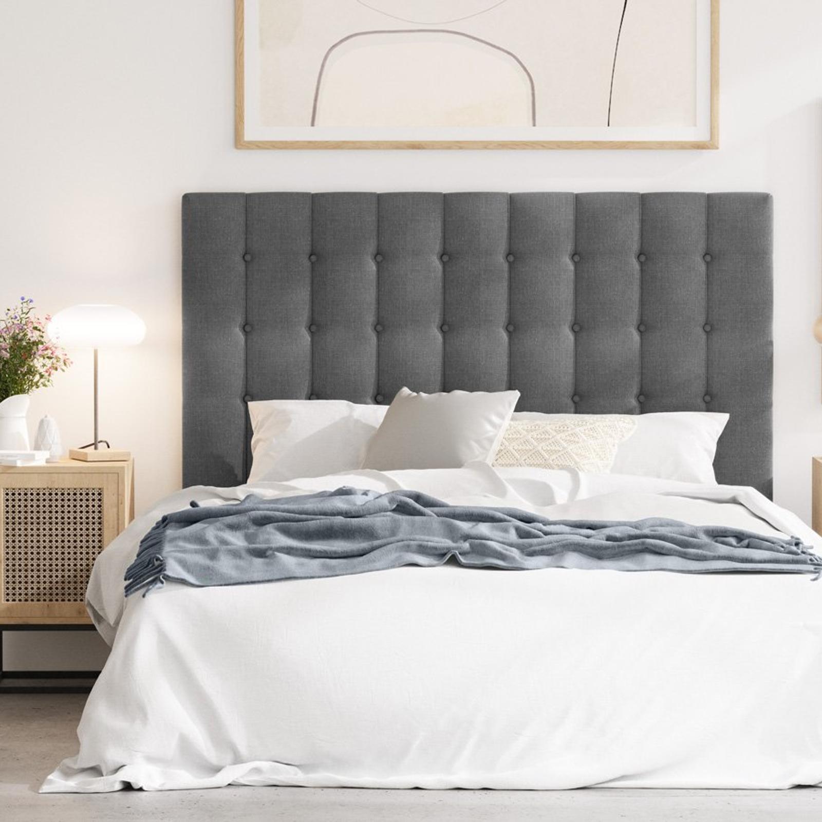 Maddison Double Charcoal Upholstered Fabric Bed Head Bunnings Australia