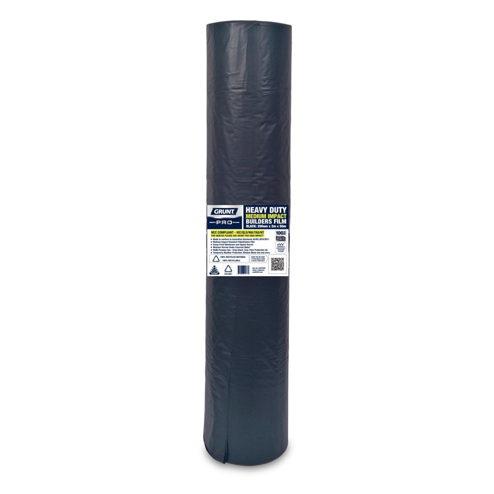 Grunt 4 x 50m Black 200um Medium Impact Builders Film Bunnings Australia