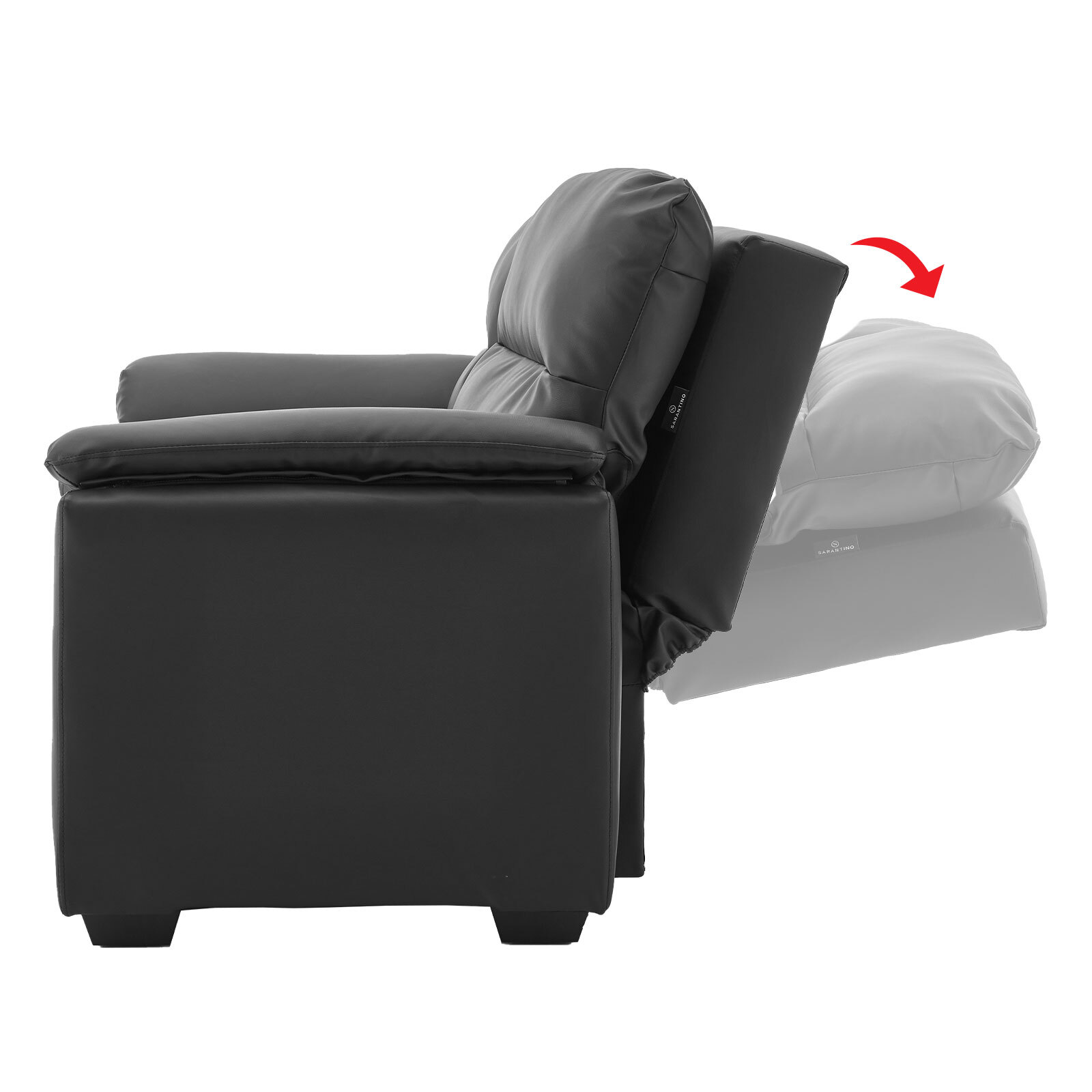 Sarantino Faux Leather Sofa Bed Couch Furniture Lounge Suite Black Bunnings Australia