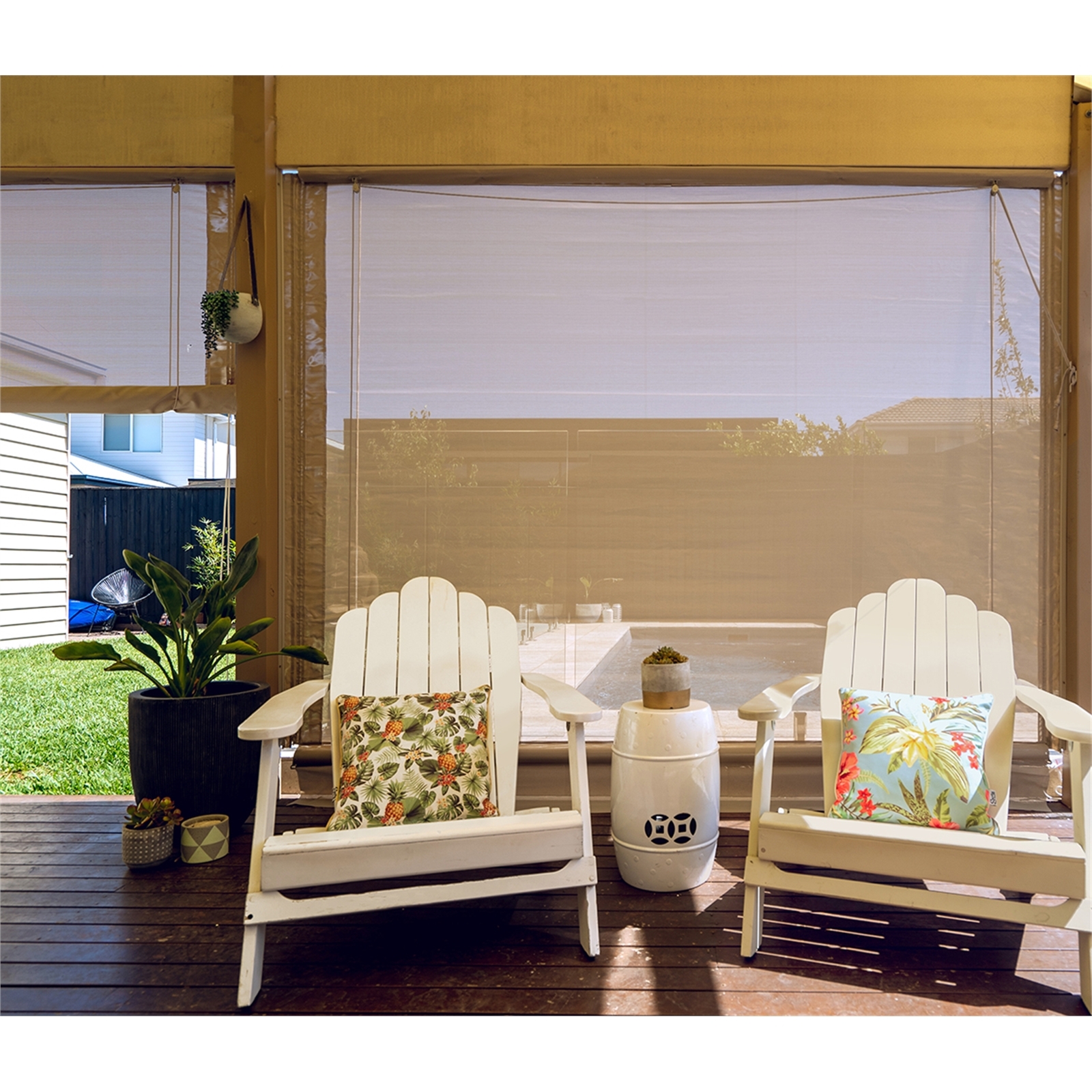 Bistro Blinds Outdoor Shade Blind 900mm x 2400mm Ash Bunnings Australia