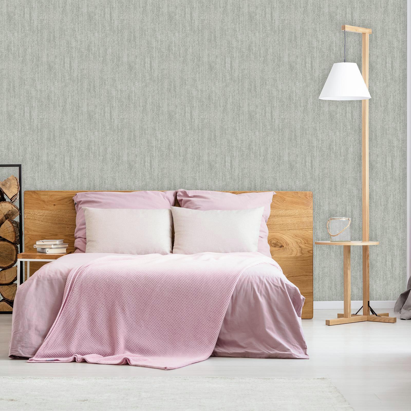 Boutique 52cm x 10m Light Silver Water Silk Plain Wallpaper Bunnings