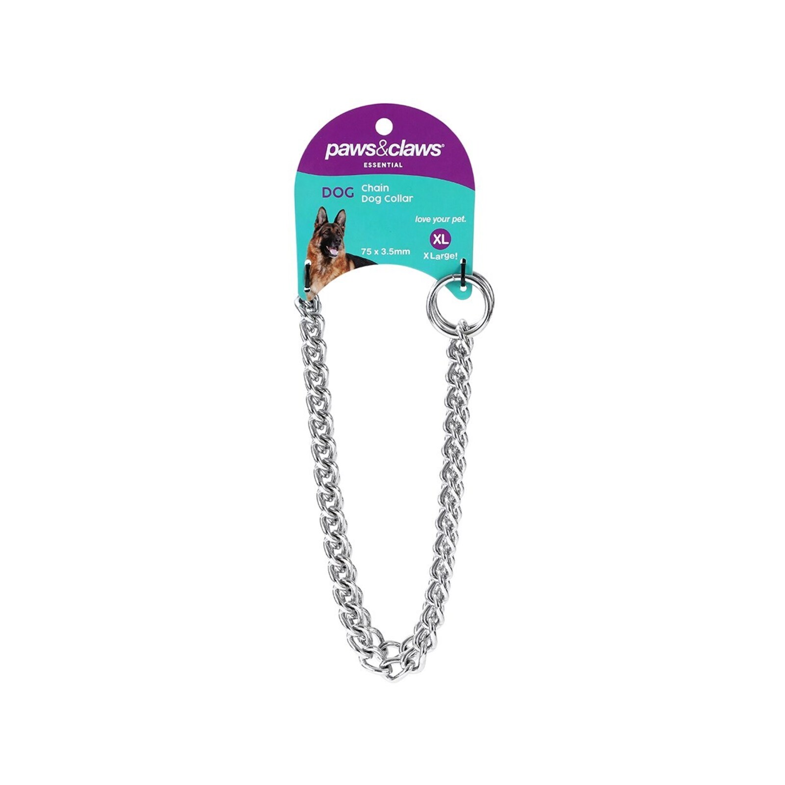 Paws & Claws 75cm Chain Dog Collar XL Bunnings Australia