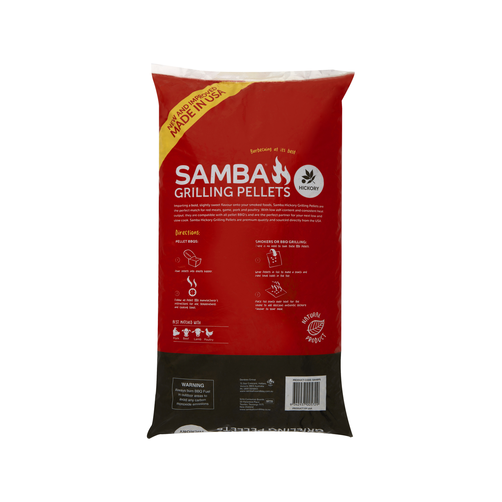 Samba 5kg Hickory Grilling Pellets Bunnings Australia