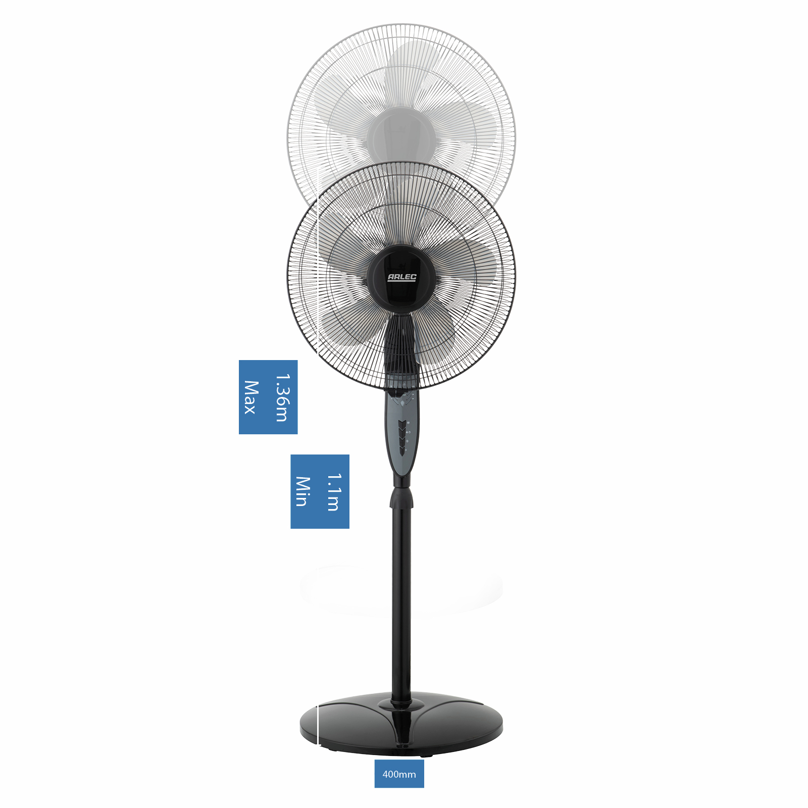 Arlec 40cm Black Pedestal Fan With Remote Control Bunnings Australia