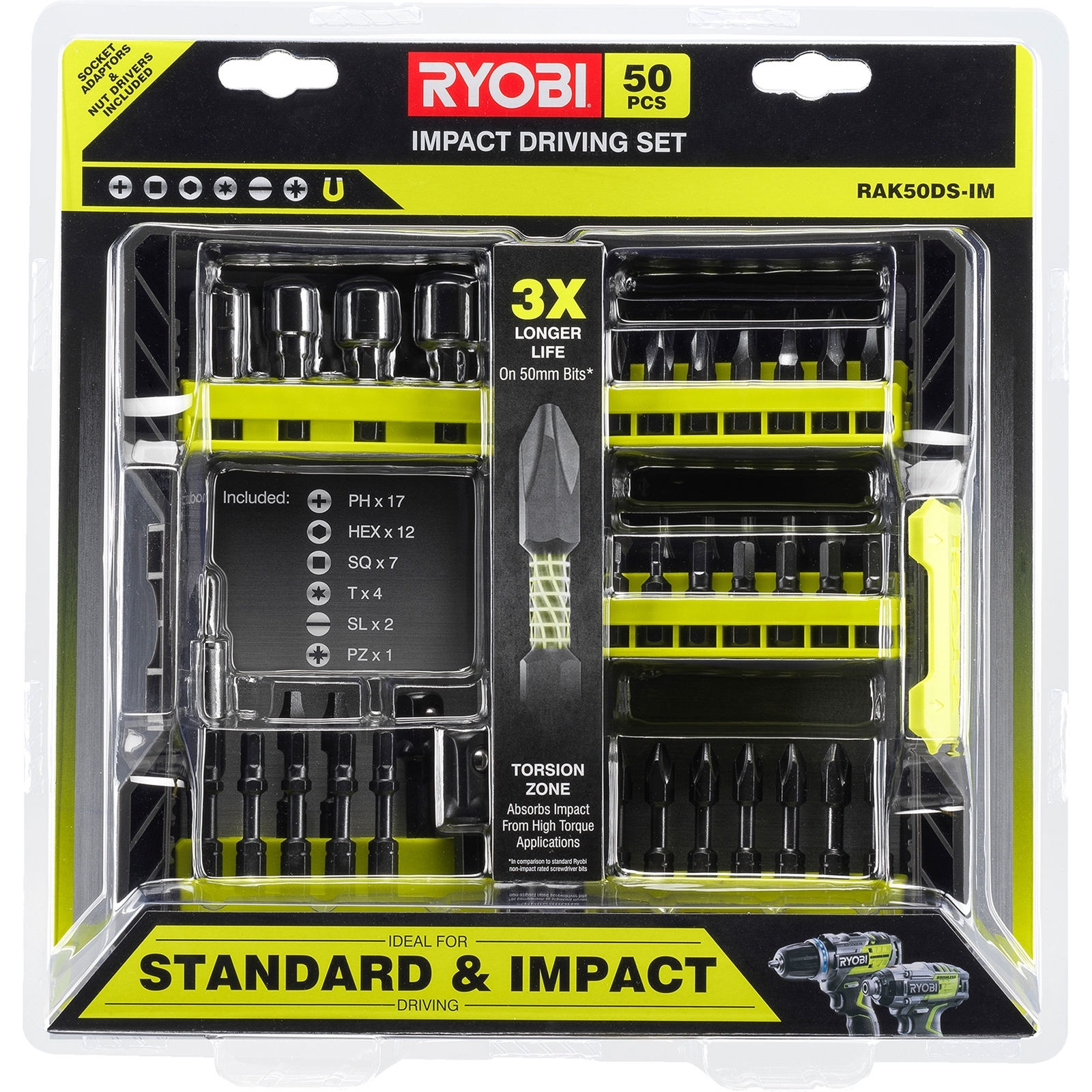 Ryobi 50 Piece Impact Driving Set Bunnings Australia