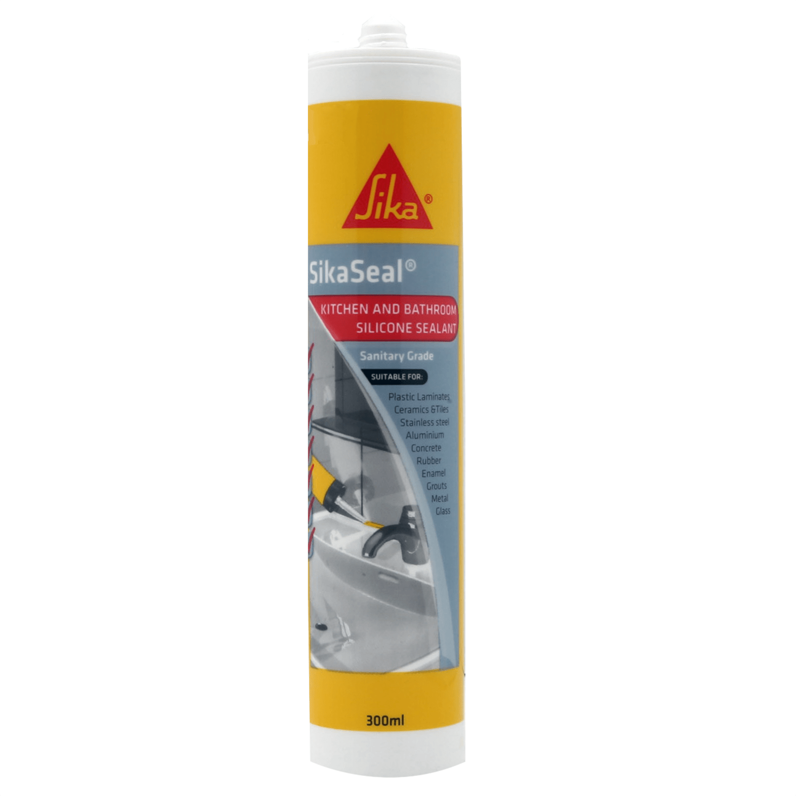 Sika 300ml Brown SikaSeal Kitchen And Bathroom Silicone Sealant