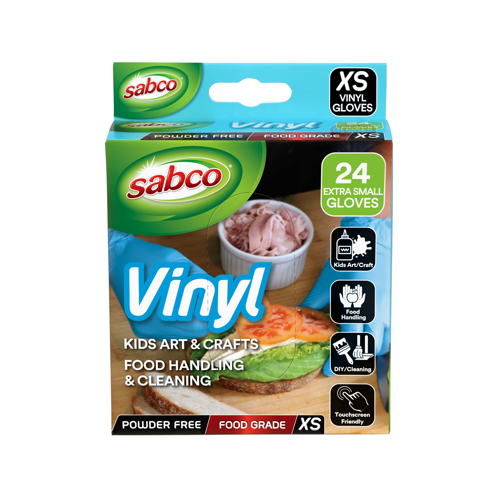 Sabco XS Blue Vinyl Disposable Gloves 24 Pack Bunnings Australia