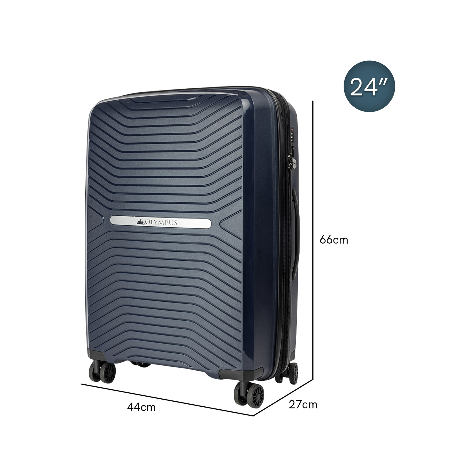 Olympus 3PC Astra Luggage Set Hard Shell Suitcase Aegean Blue