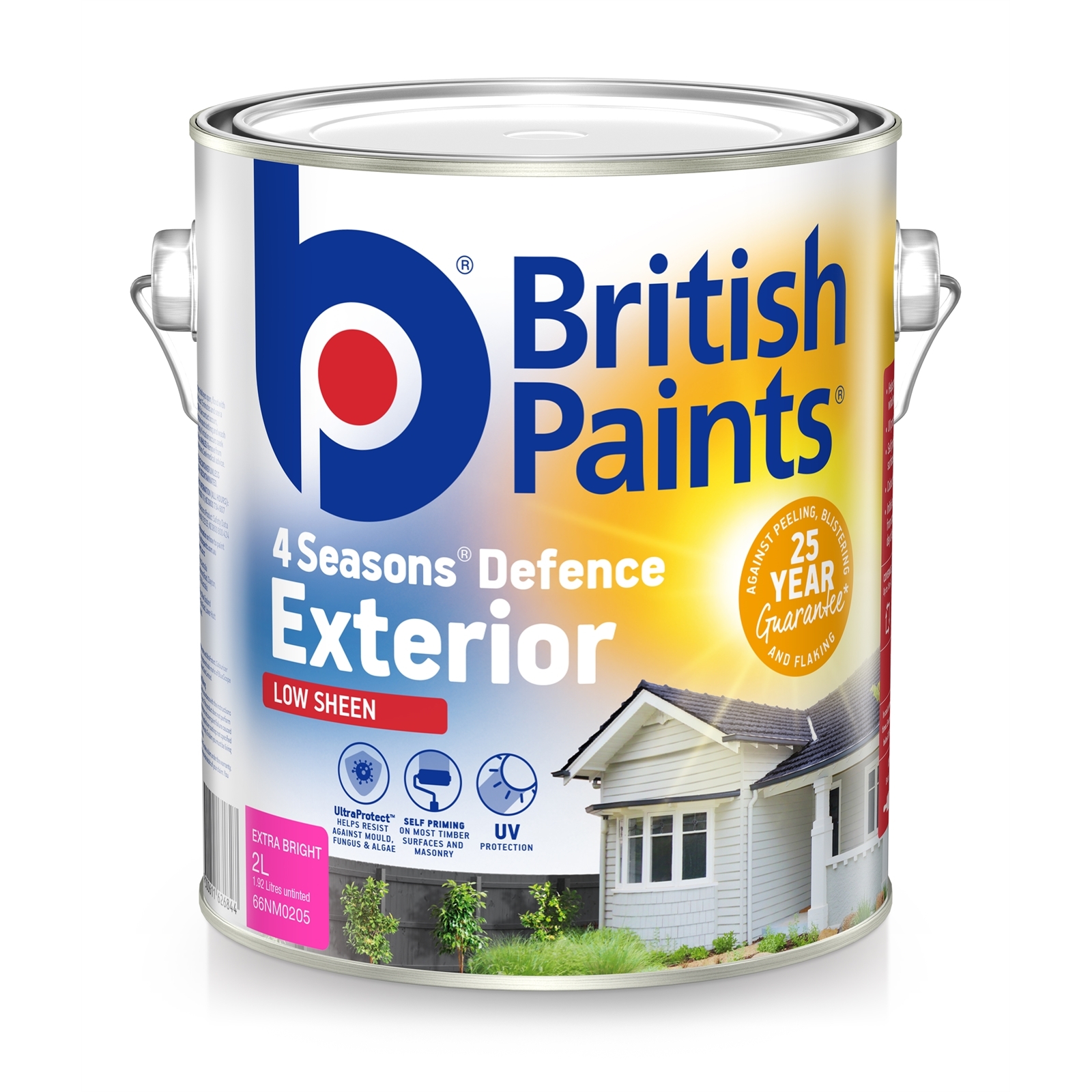 British Paints 4 Seasons Extra Bright Low Sheen Exterior Paint 2L Bunnings Australia