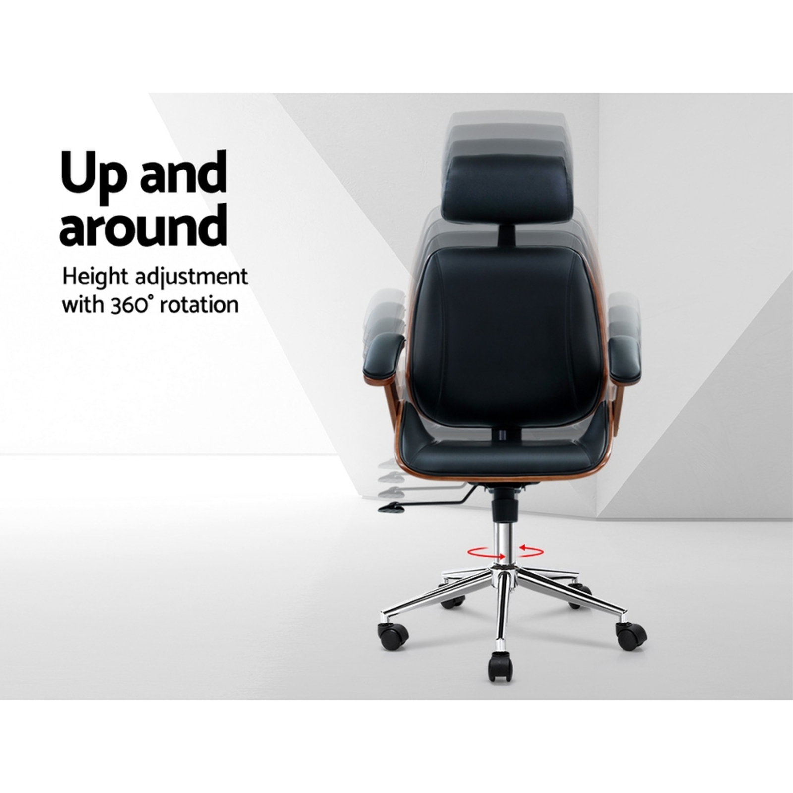 Artiss Ashby Wooden & PU Leather Office Chair Bunnings Australia