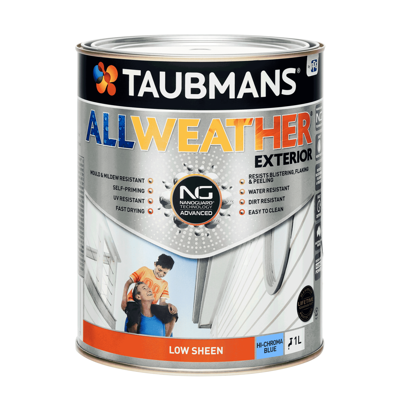 Taubmans 1L Hi C Blue Low Sheen All Weather Exterior Paint Bunnings