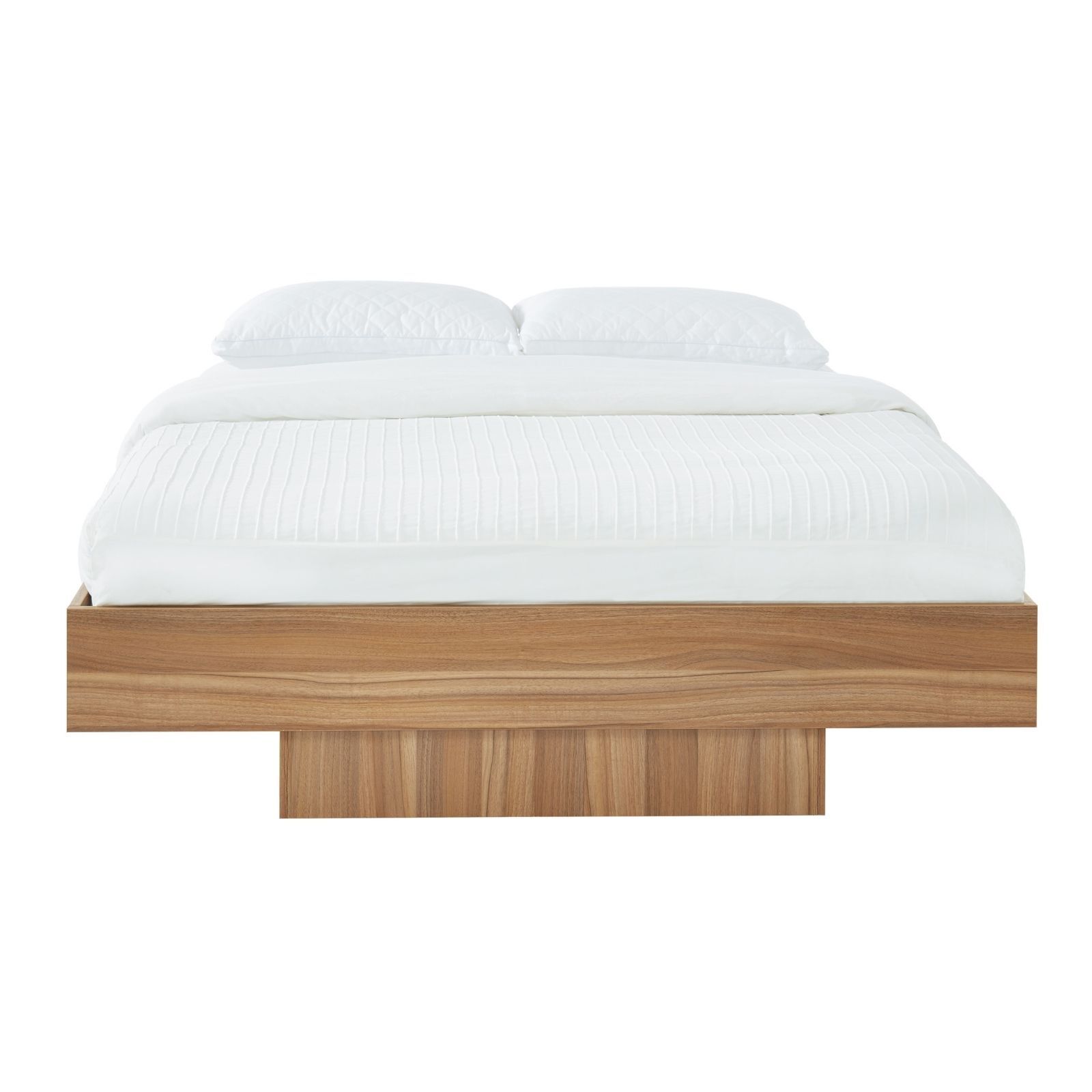 Walnut Wood Floating Bed Base Double Bunnings Australia