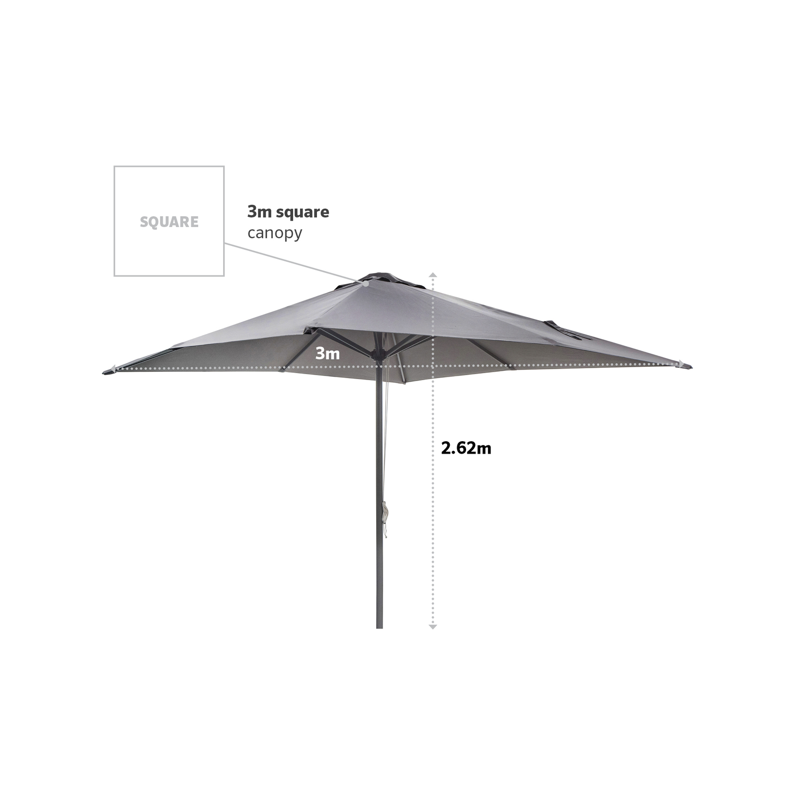 Coolaroo 3 x 3m Square Coogee Market Umbrella Bunnings Australia