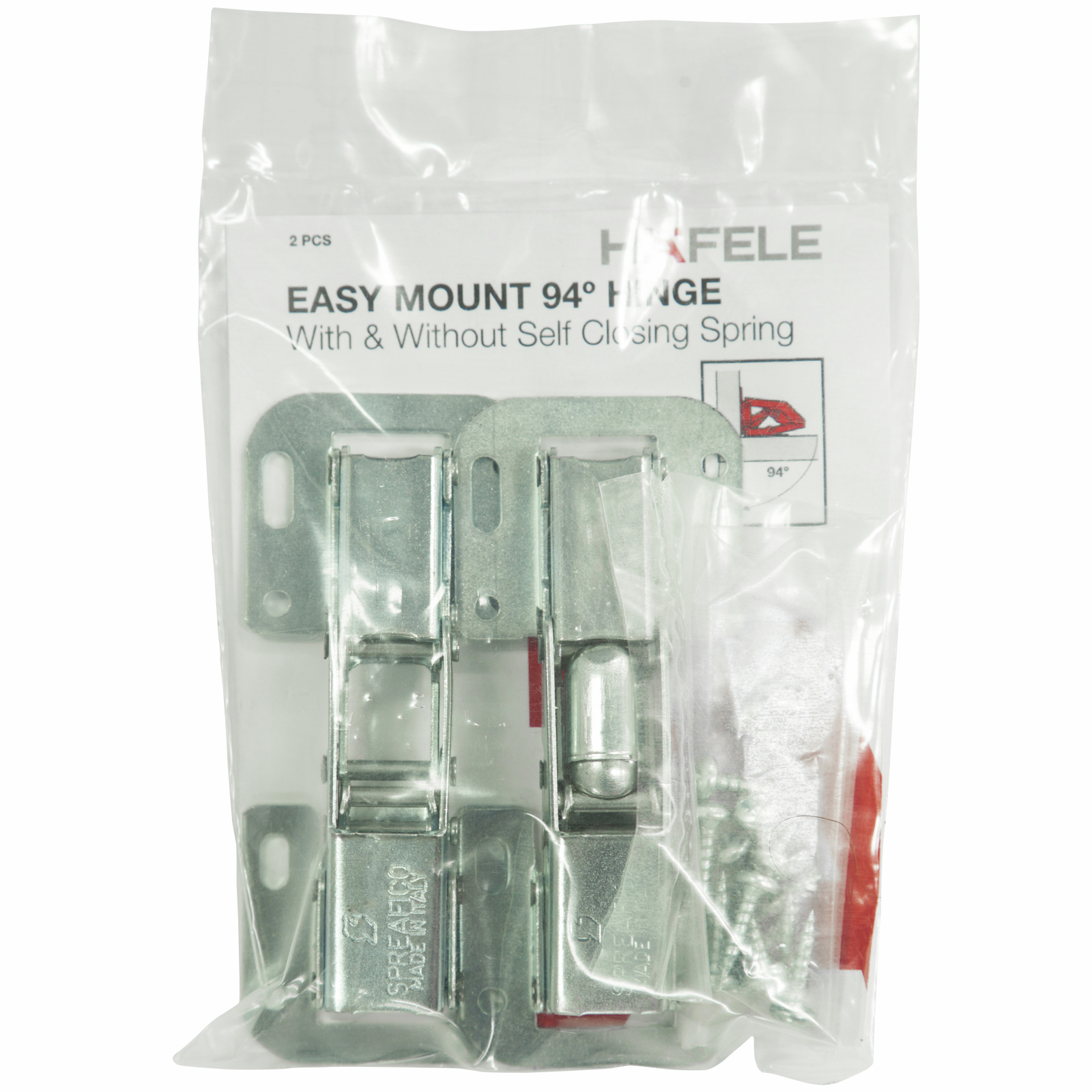 Hafele 94° Easy Mount Hinge With And Without Spring 2 Pack Bunnings