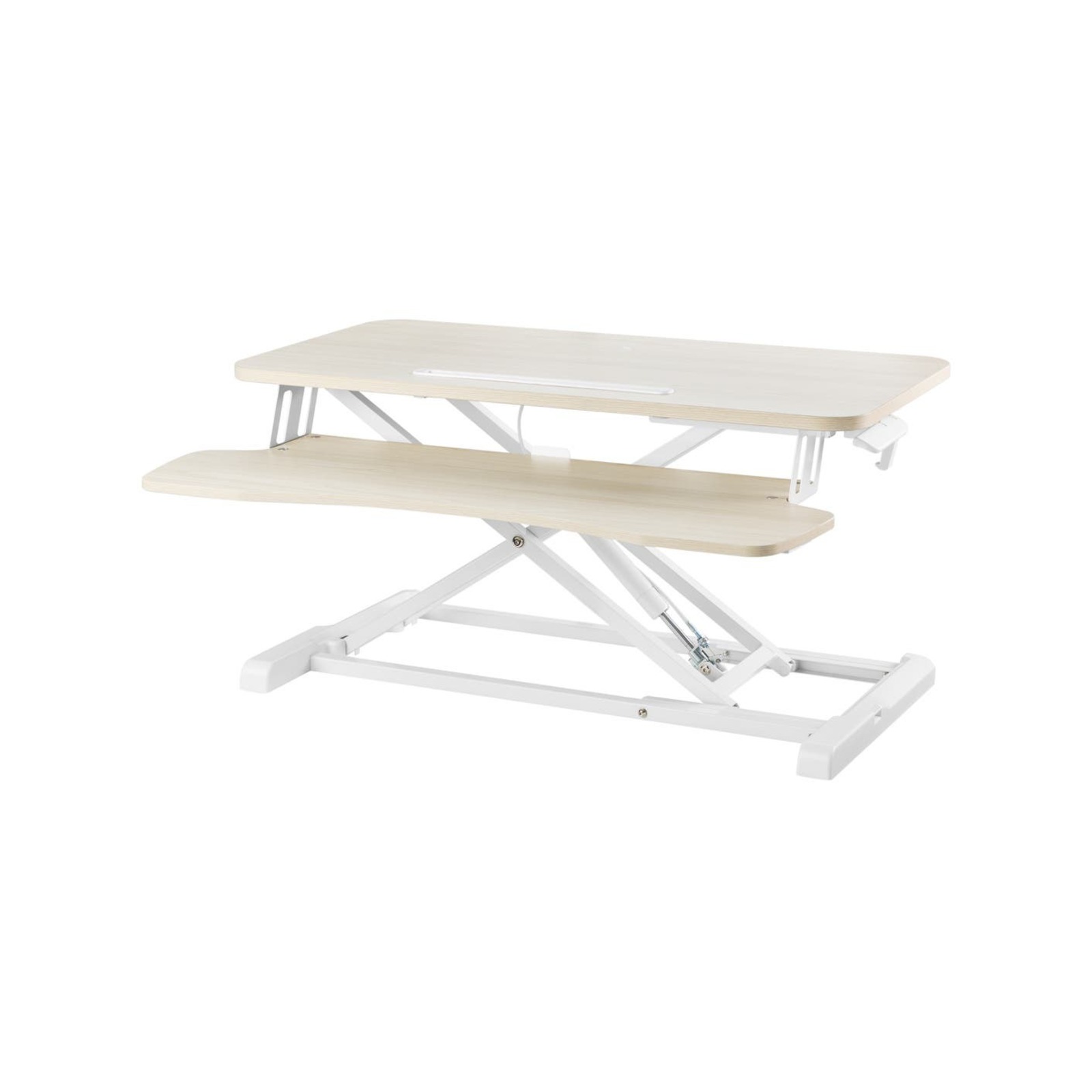Ergolux Pro Height Adjustable Sit Stand Desk Riser Medium Oak/White