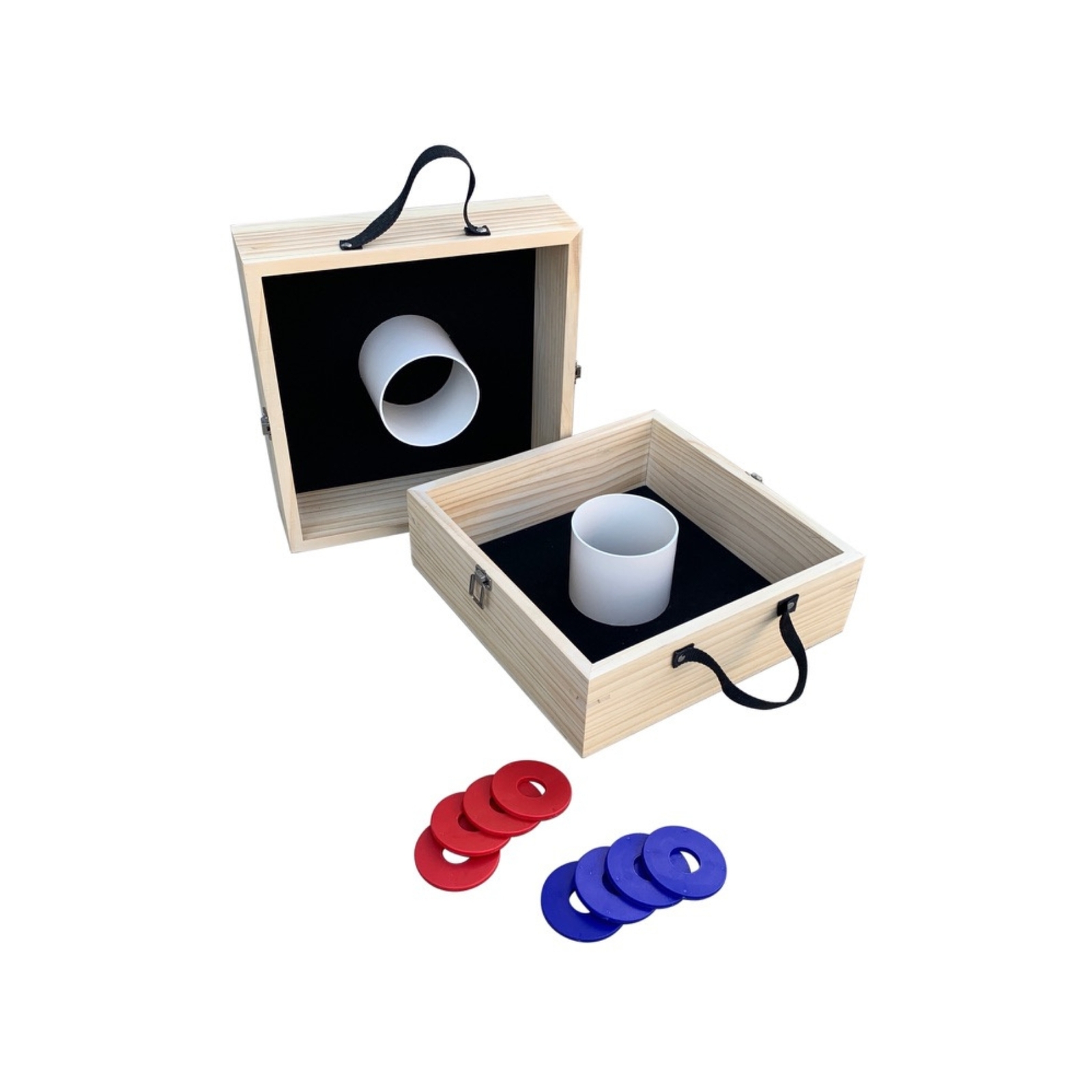 Washers Game Set 30.5 x 30.5cm with Red & Blue Washers Bunnings Australia