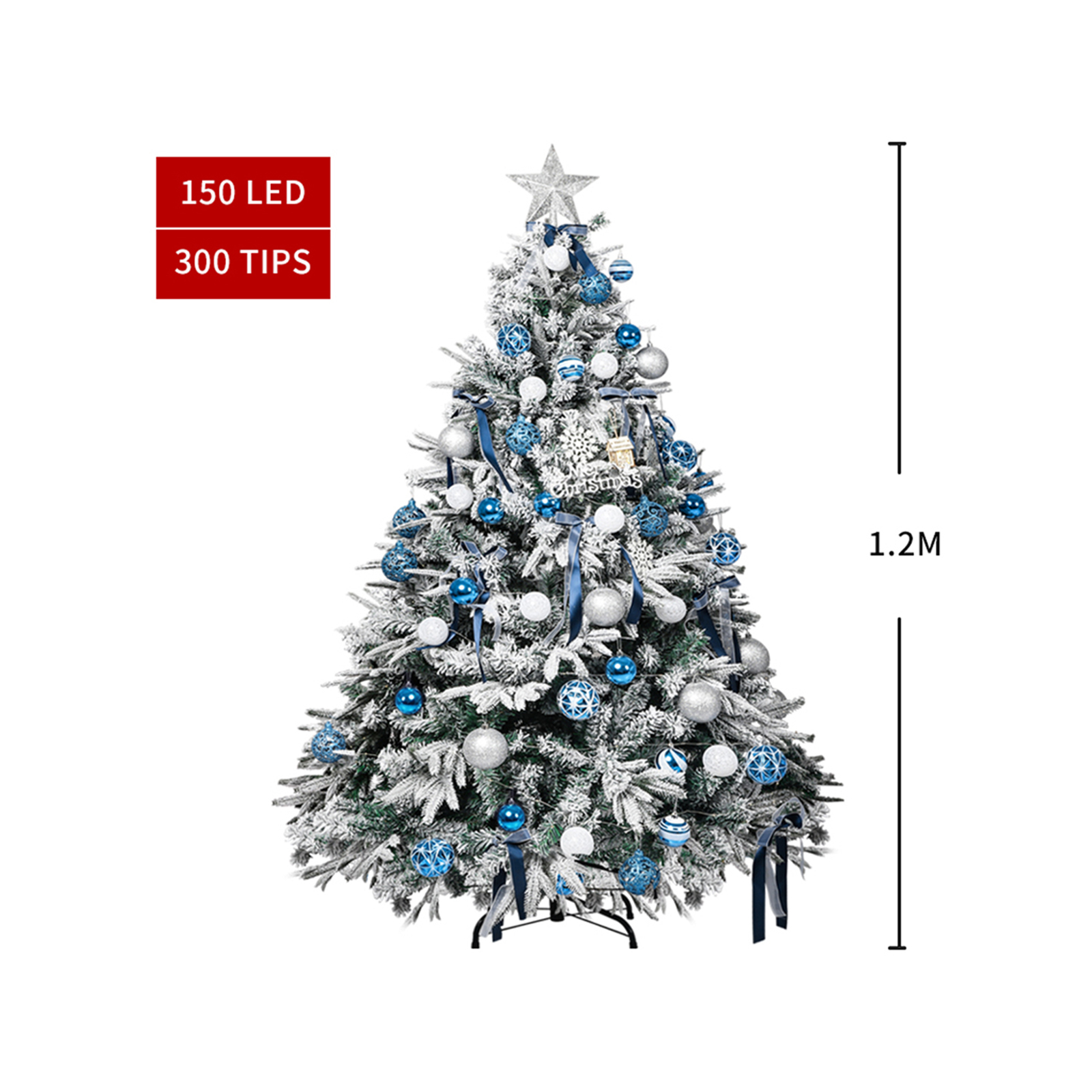 Santaco Christmas Tree 1.2M 4Ft Fairy Lights Snow Flocked Xmas