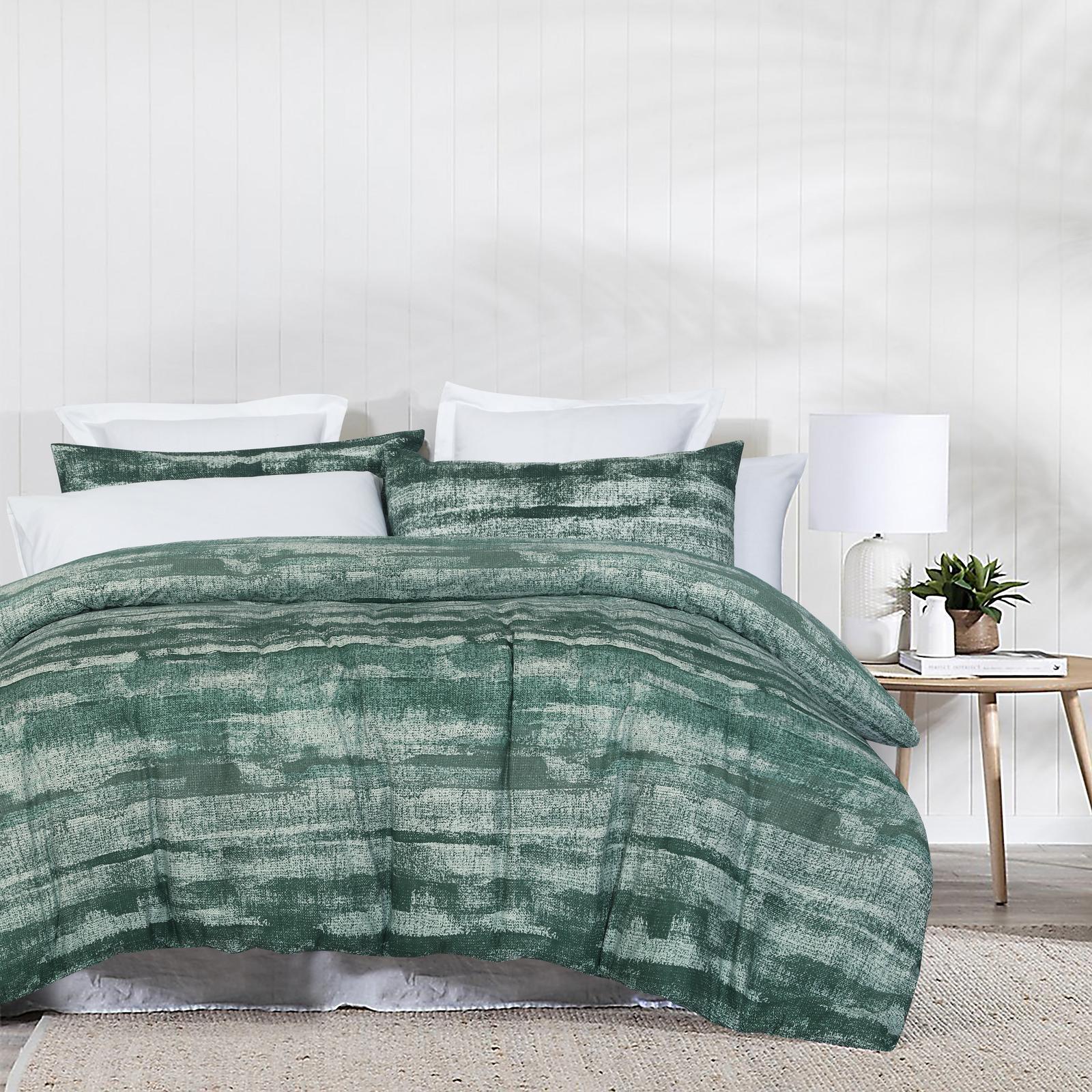 Amsons Pure Cotton King Single Quilt Cover Set Eden Sage Bunnings