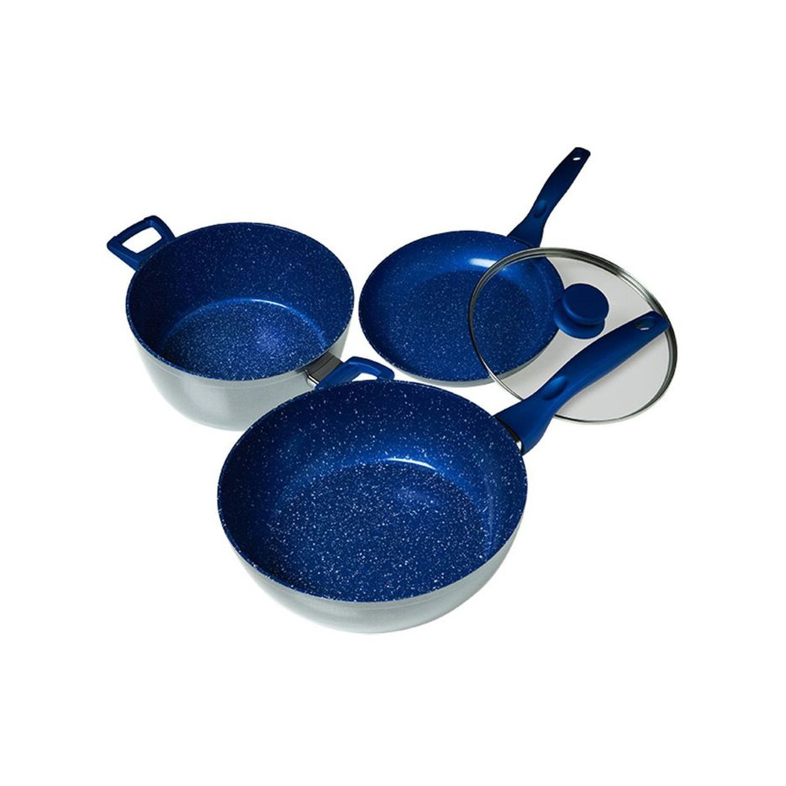 4pc Bluestone Plus 3 Layer Marble Coated Cookware Set 28cm Bunnings