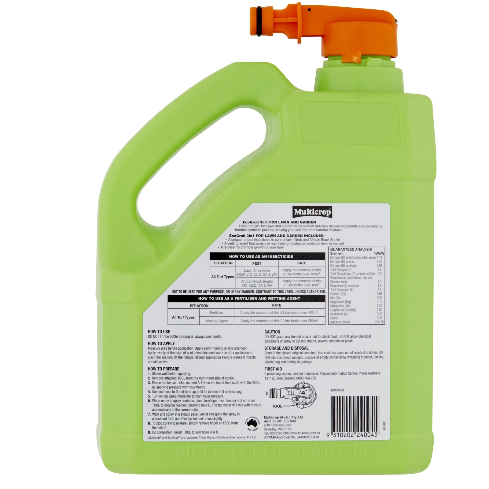 Multicrop 2L EcoGrub 3 In 1 Insecticide Bunnings Australia