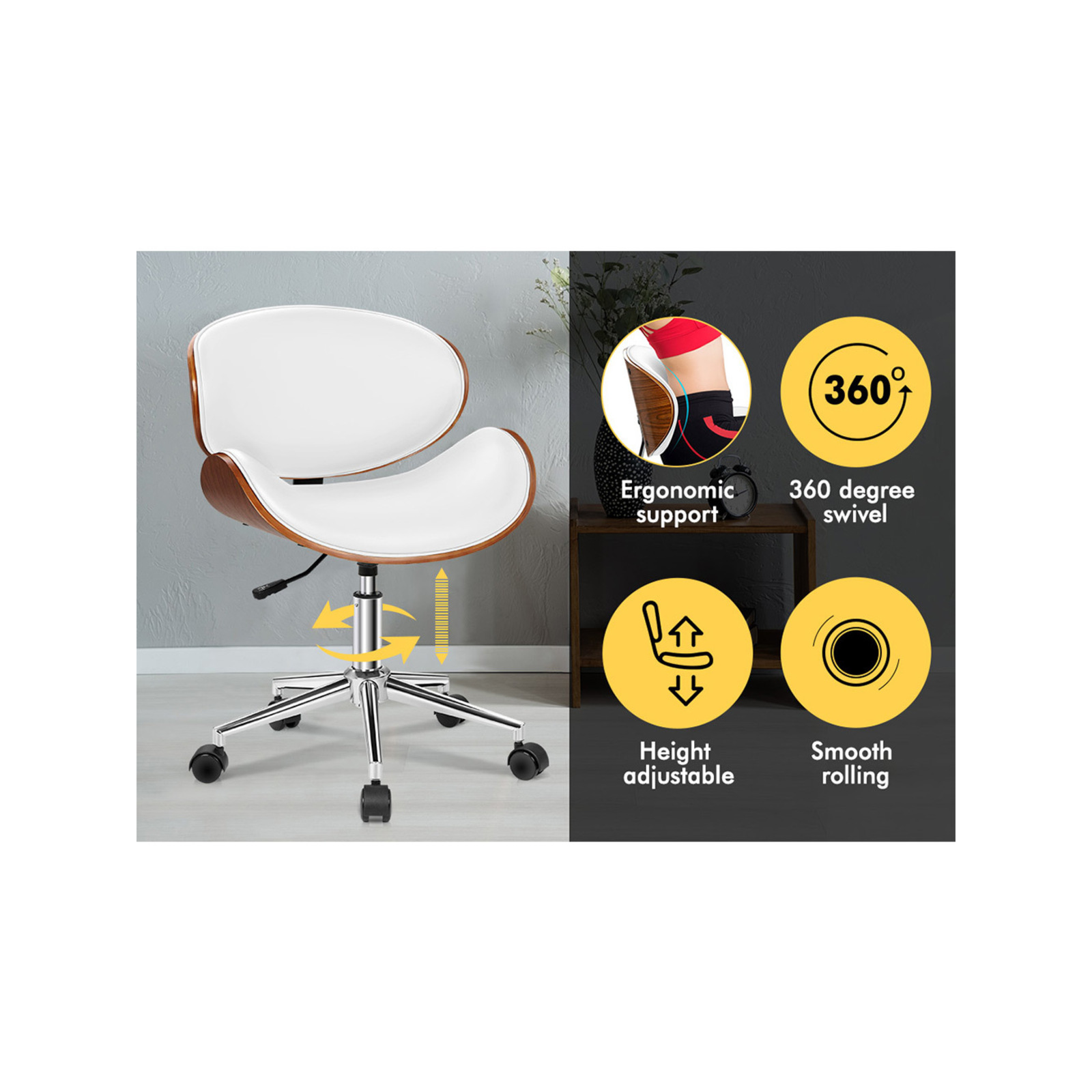 ALFORDSON Executive Office Chair Aria (White) Bunnings Australia