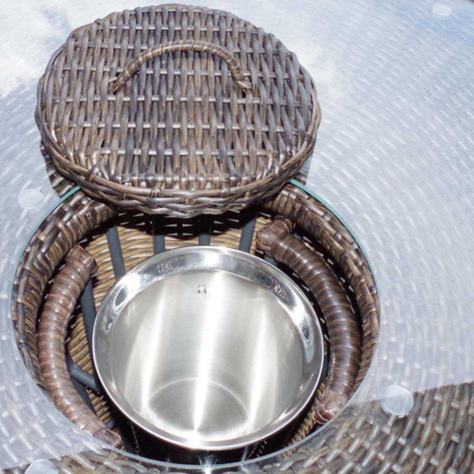 Outdoor Corona 2 Seater Wicker And Glass Top Bar Setting Bunnings