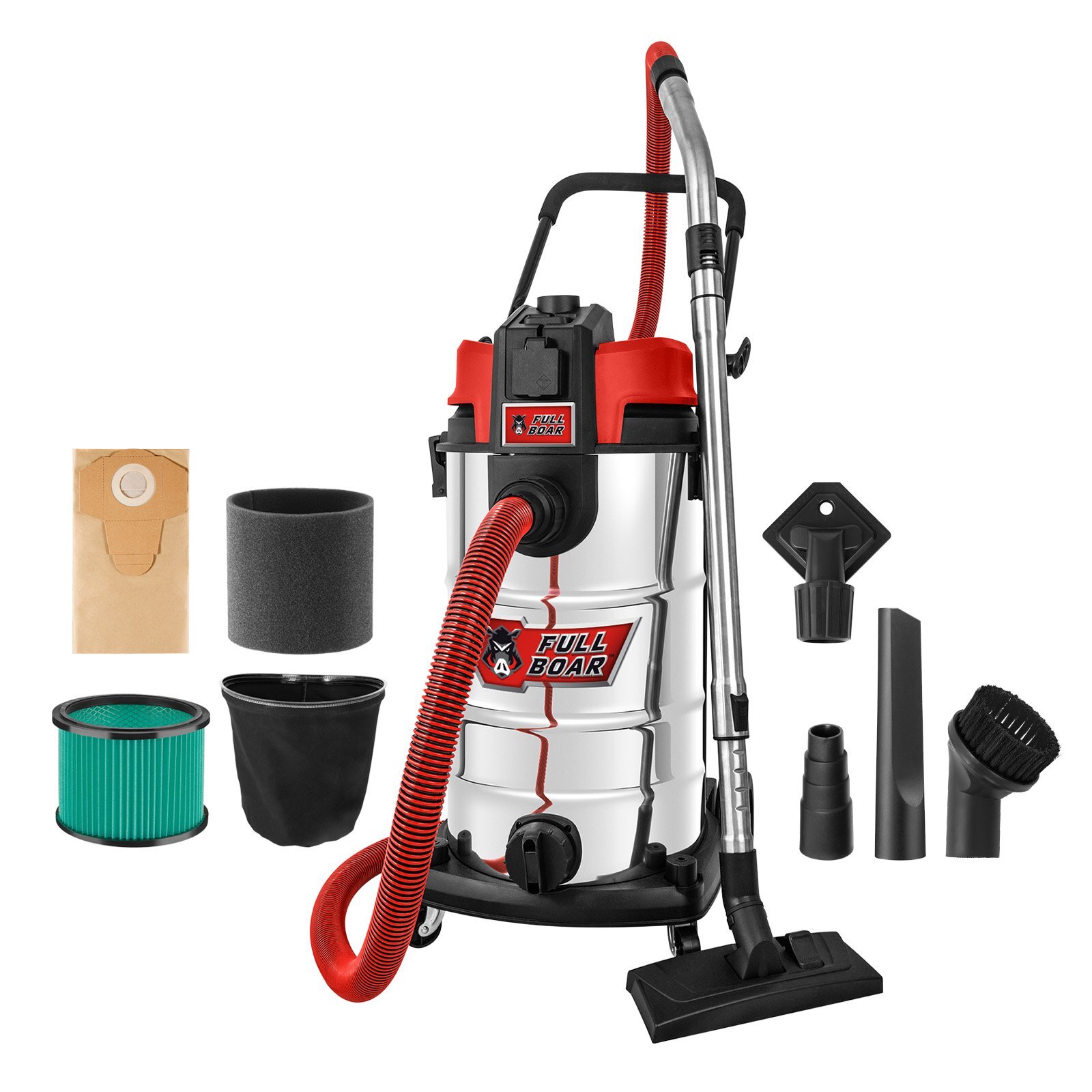 Full Boar 40L 1200W LClass Wet / Dry Vacuum With PTO Bunnings New