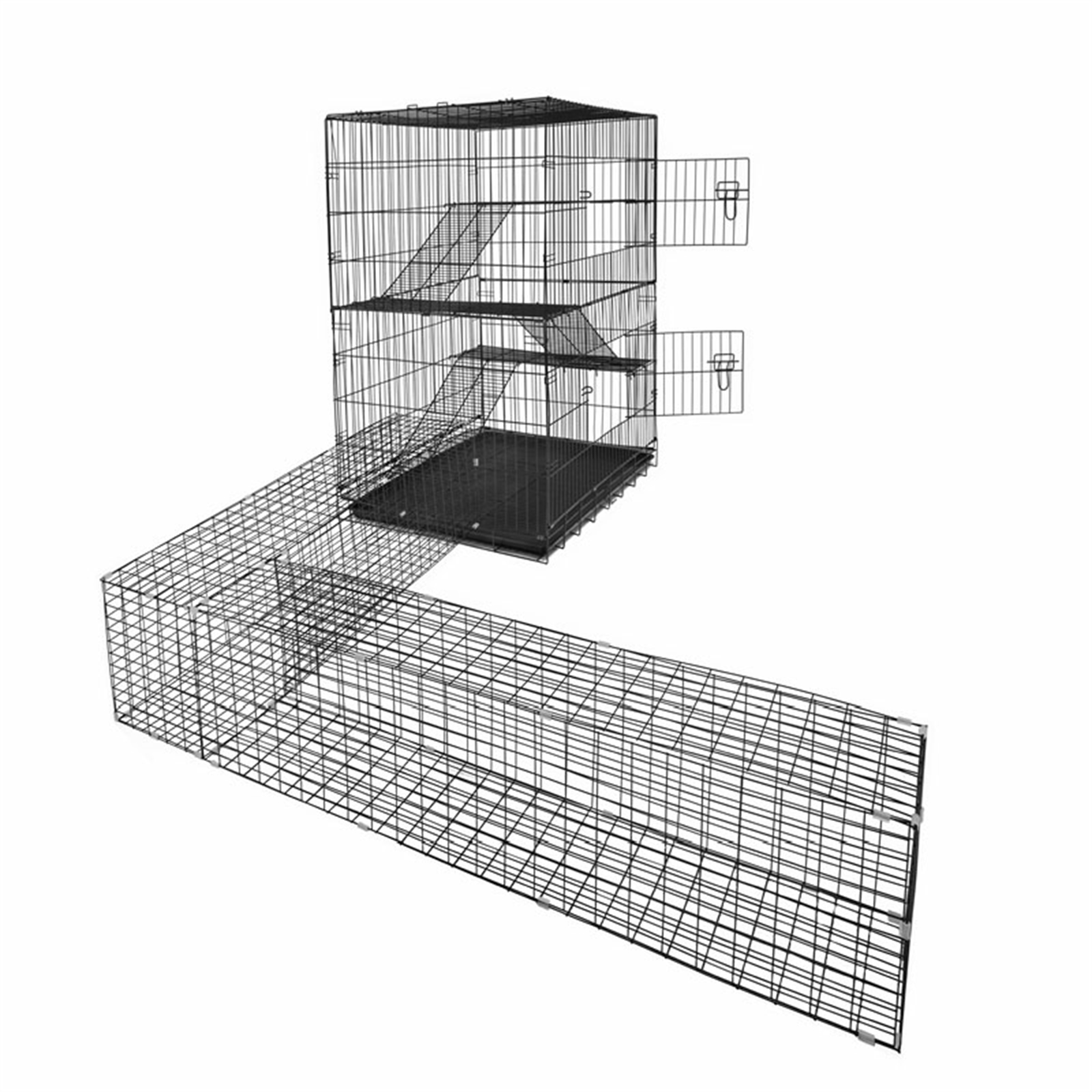 RapidMesh 122 x 106 x 73.5cm Cat Enclosure With Tunnel Bunnings Australia