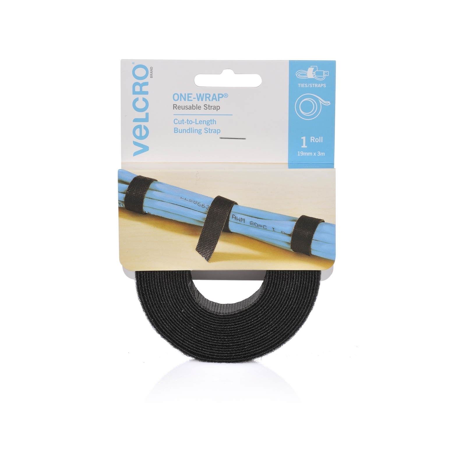 VELCRO Brand ONEWRAP 19mm x 3m Black Roll Bunnings Australia