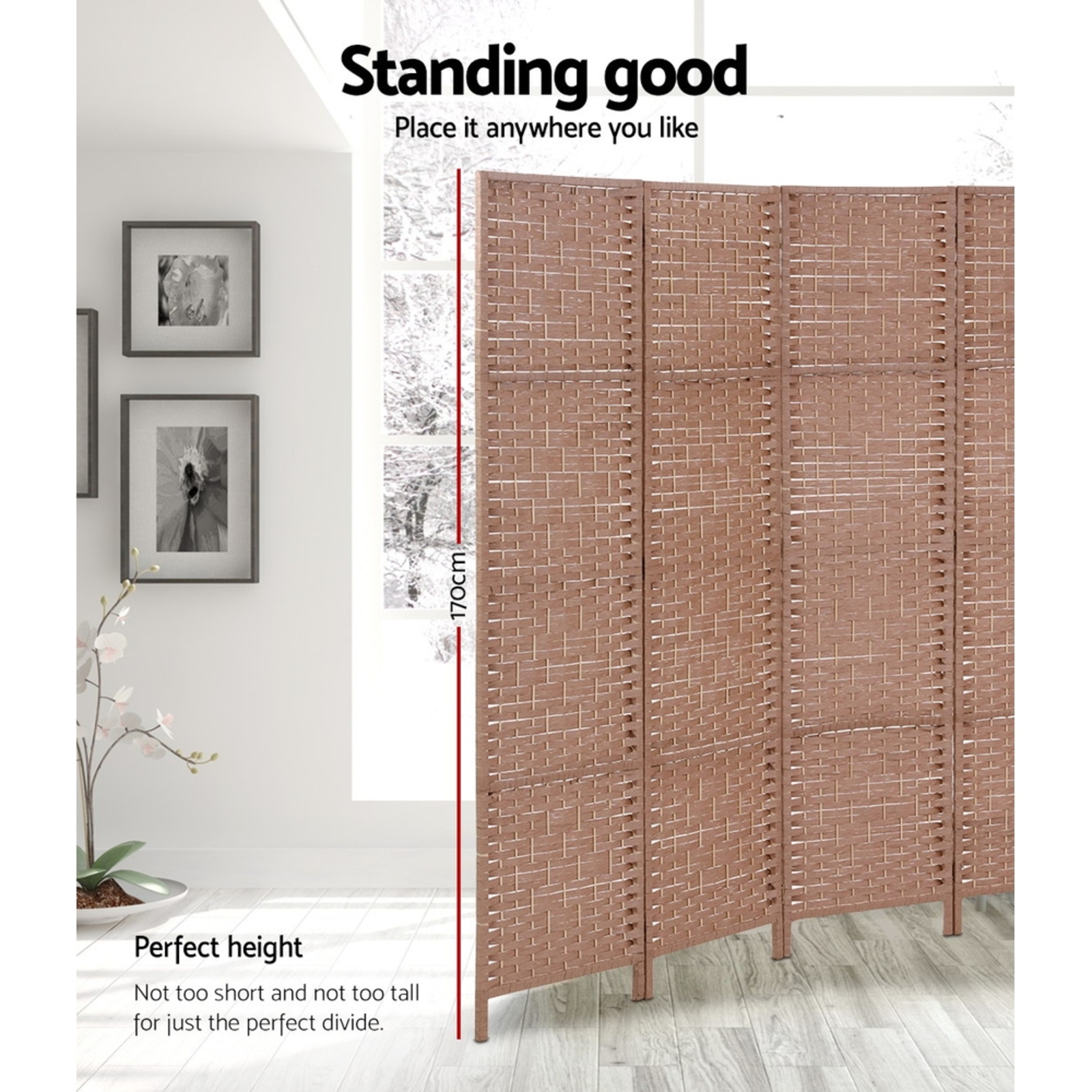 Artiss 8 Panel Room Divider Screen Privacy Timber Foldable Dividers