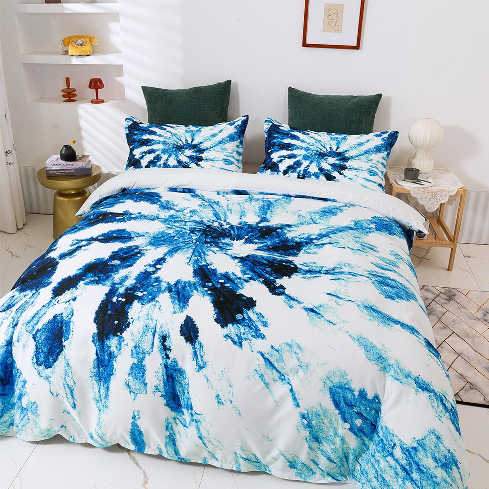 3D Blue Tie Dye Quilt Cover Set Bedding Set Duvet Cover Pillowcases 43