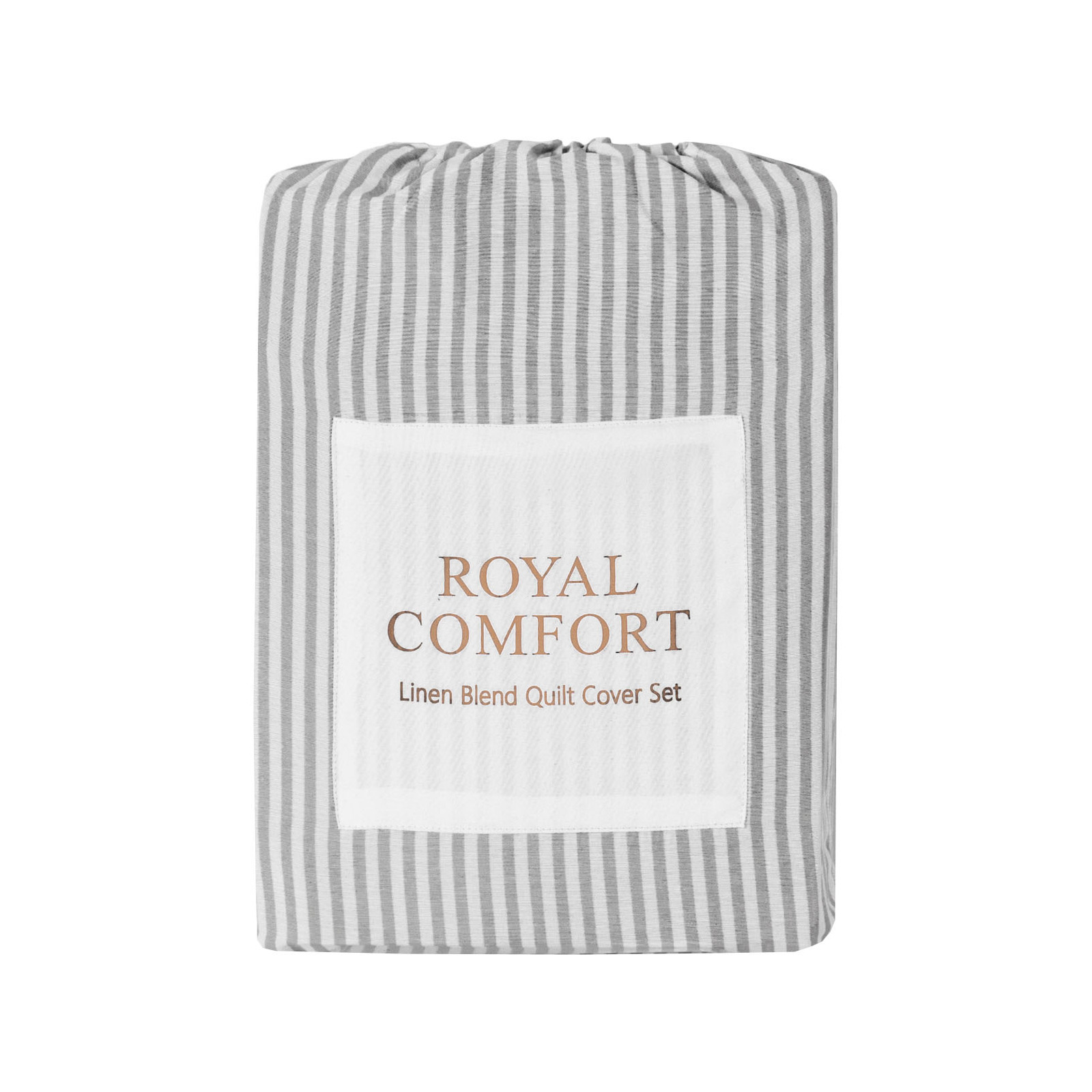 Royal Comfort Striped Flax Linen Blend Quilt Cover Set Soft Touch