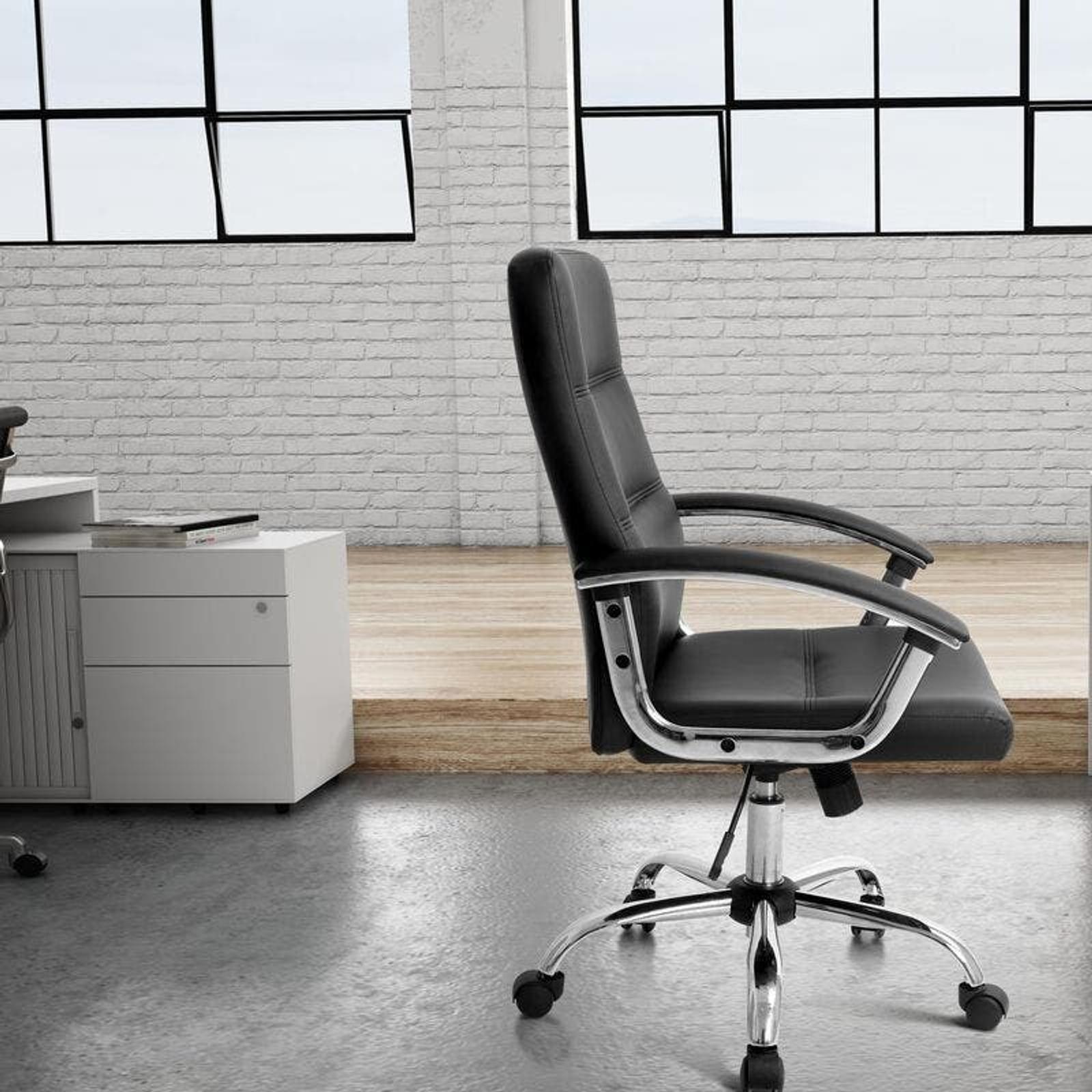 Ergolux Cambridge 108cm High Back Padded Office Chair Black