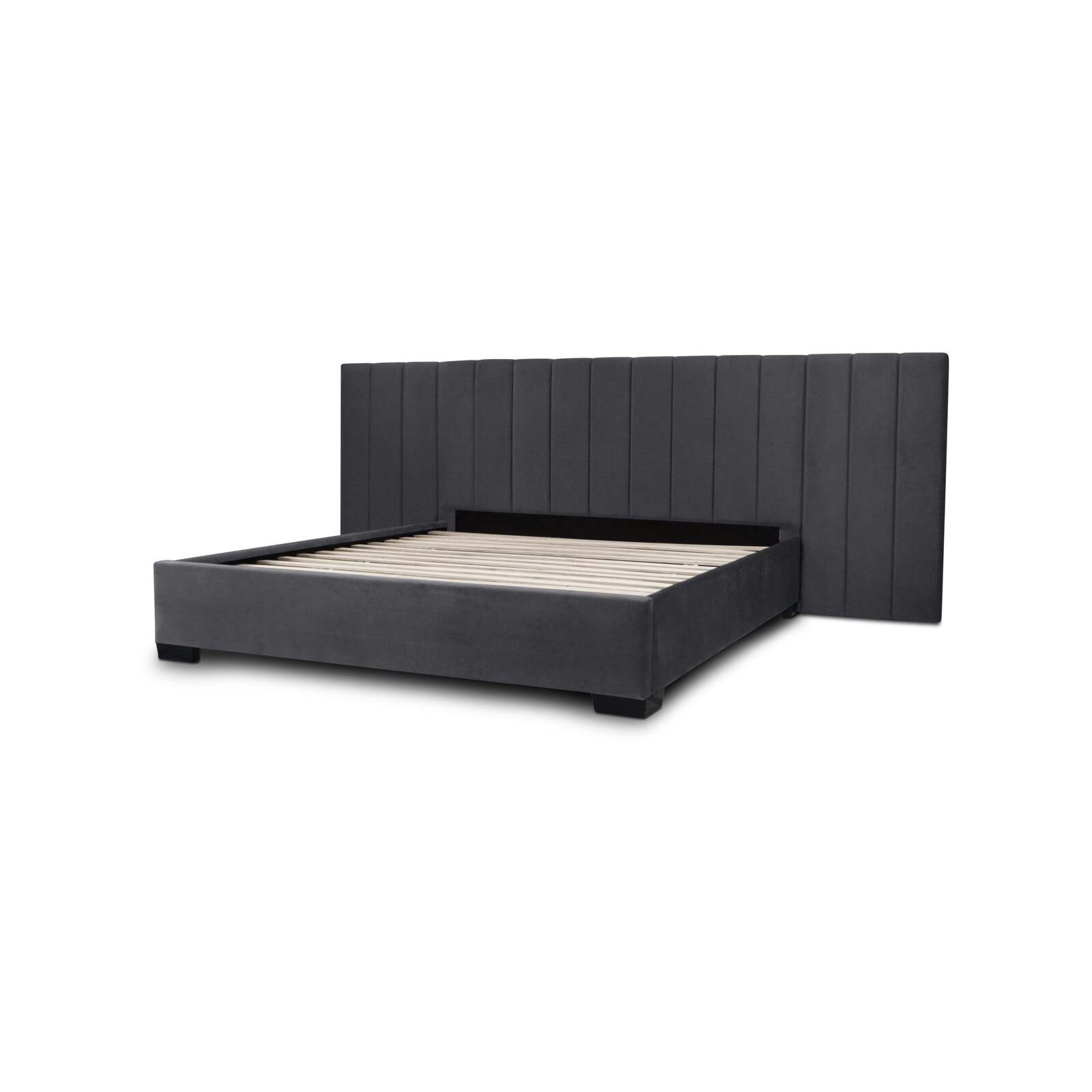 Extended Mayfair Charcoal Velvet Bed Frame Super King