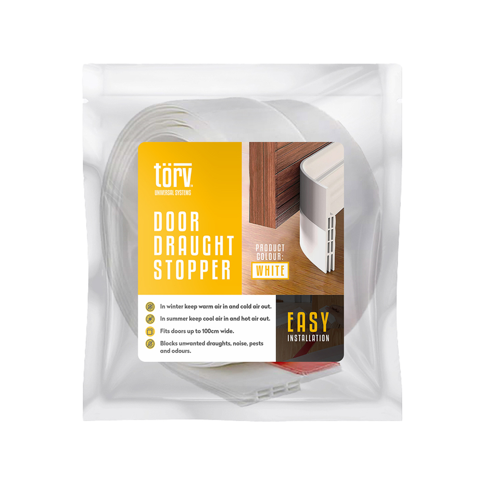 Torv 100cm White Silicone Draught Stopper Bunnings Australia