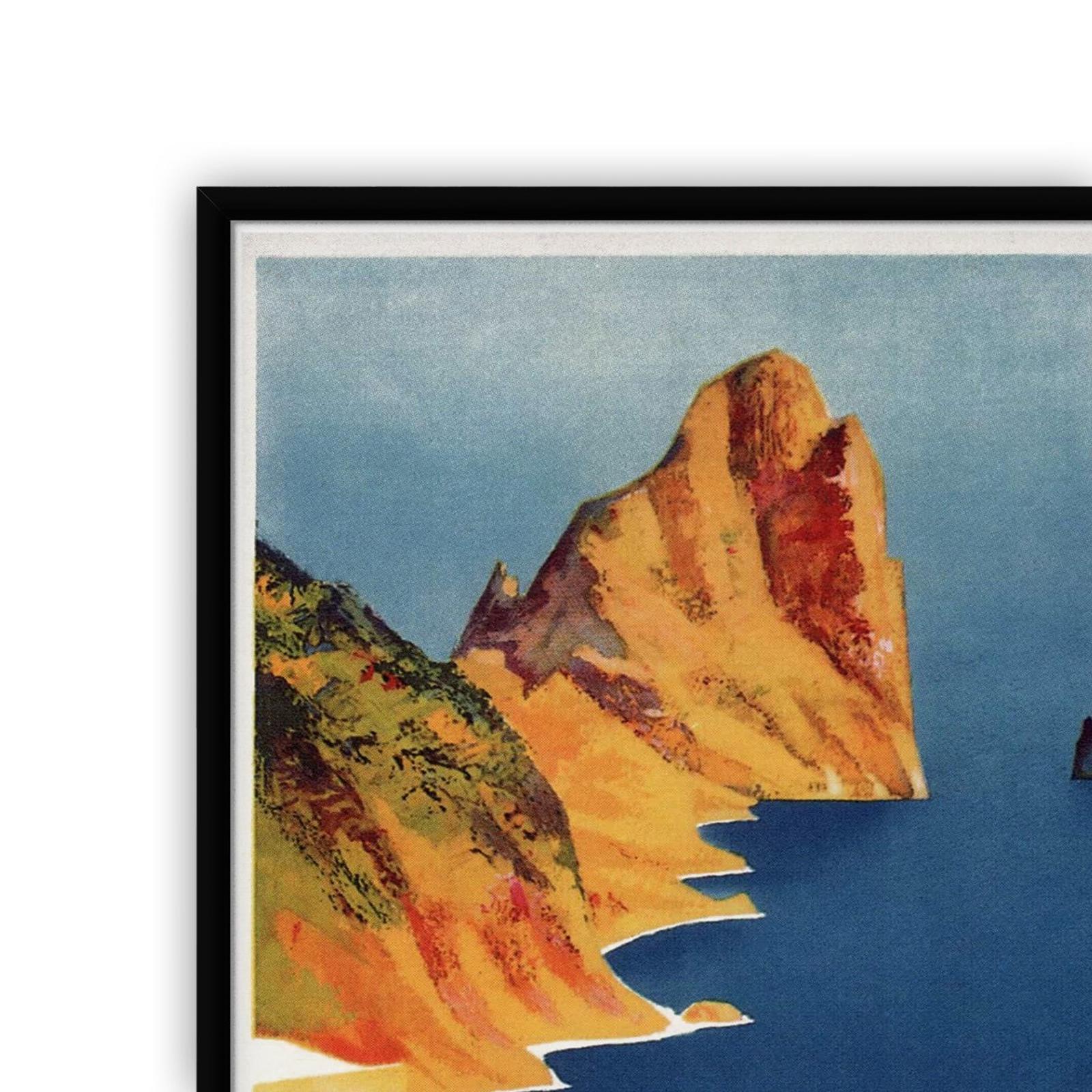 Capri, Italy Vintage Travel Italian Coastal Wall Art Bunnings Australia